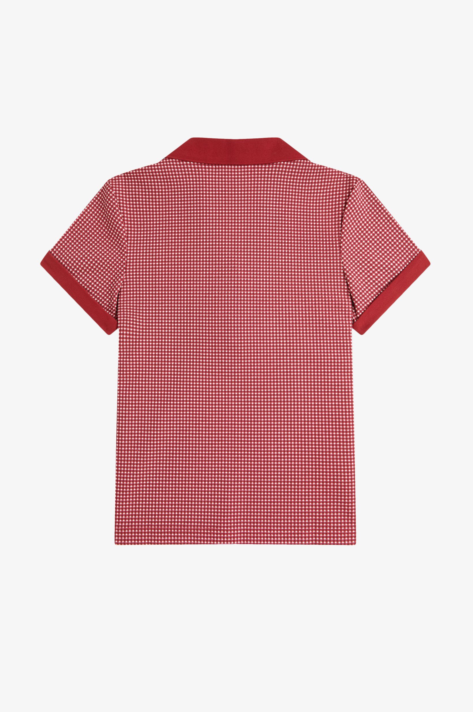 Fred Perry Amy Winehouse Gingham Print Polo Shirt in Burnt Red