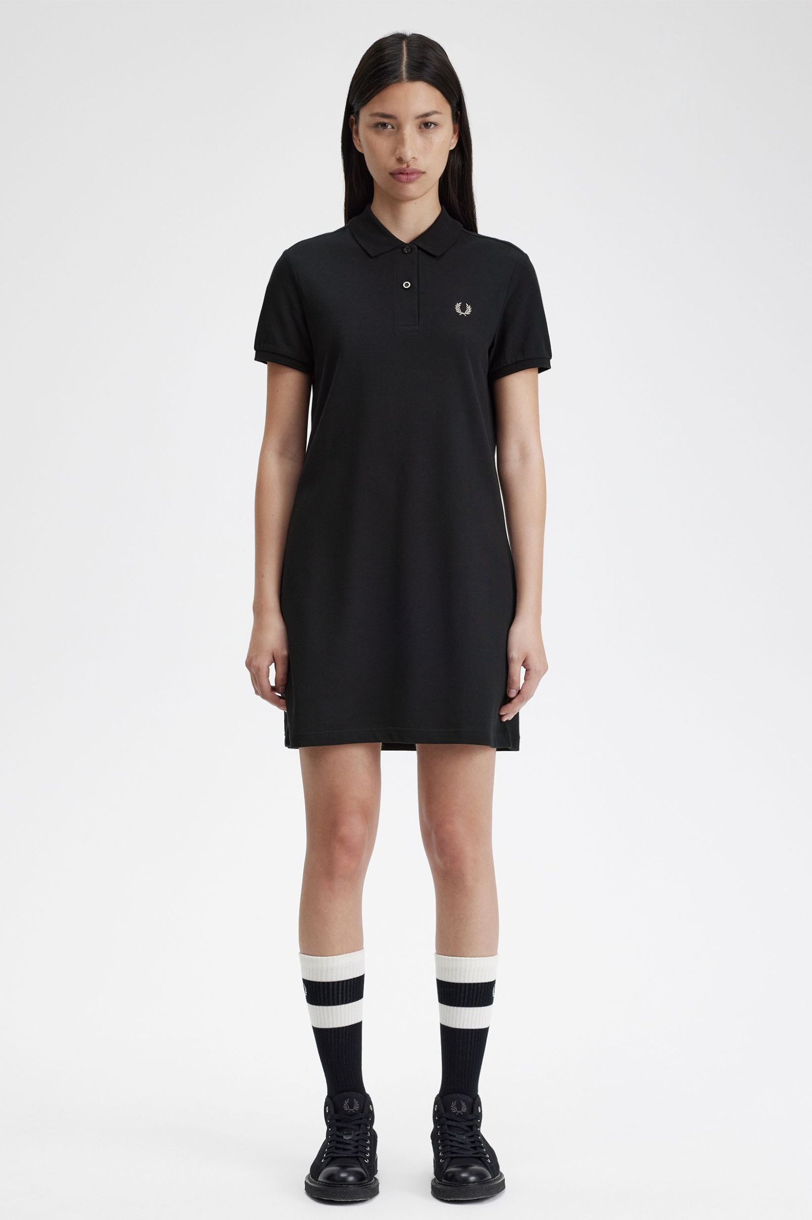 Fred Perry Shirt Dress in Black 