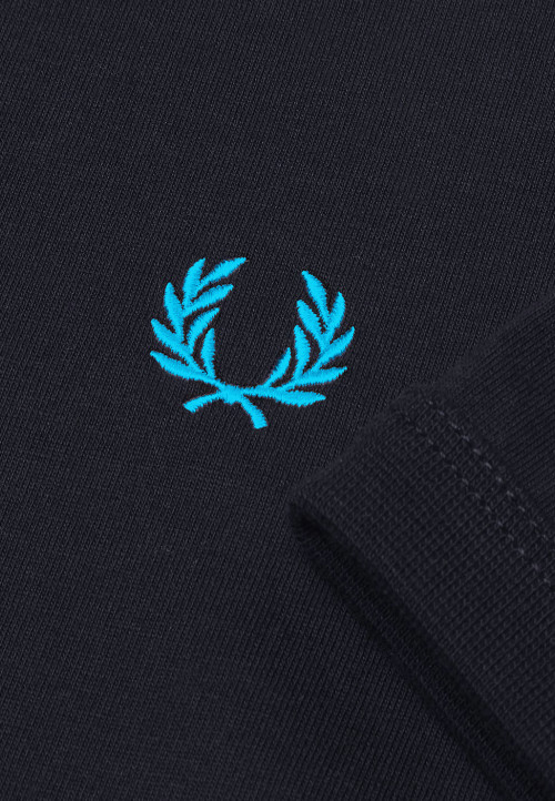 Fred Perry Ringer Tshirt Black/Runaway Bay Ocean