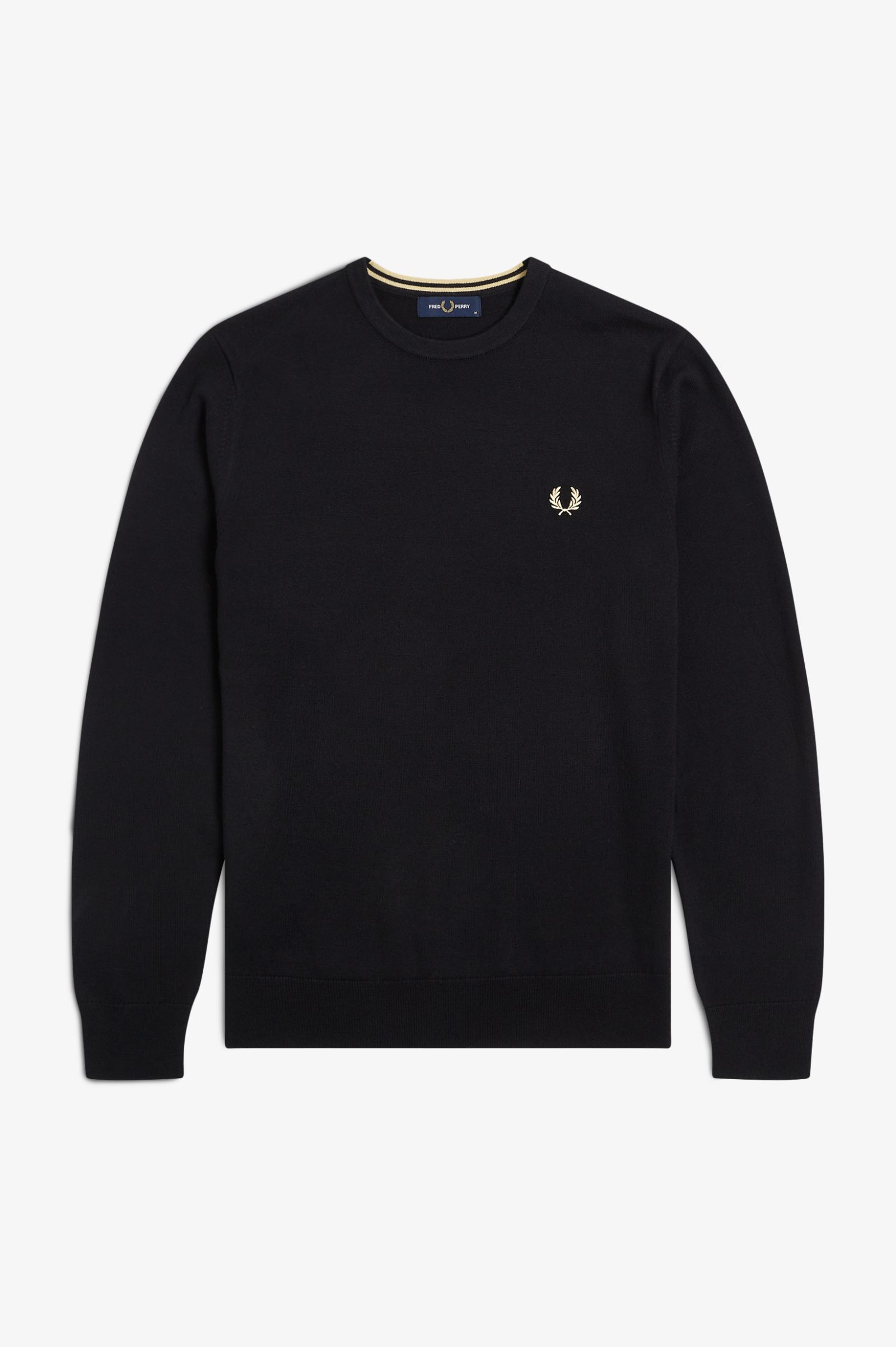 Fred Perry Classic Crew Neck Jumper in Black