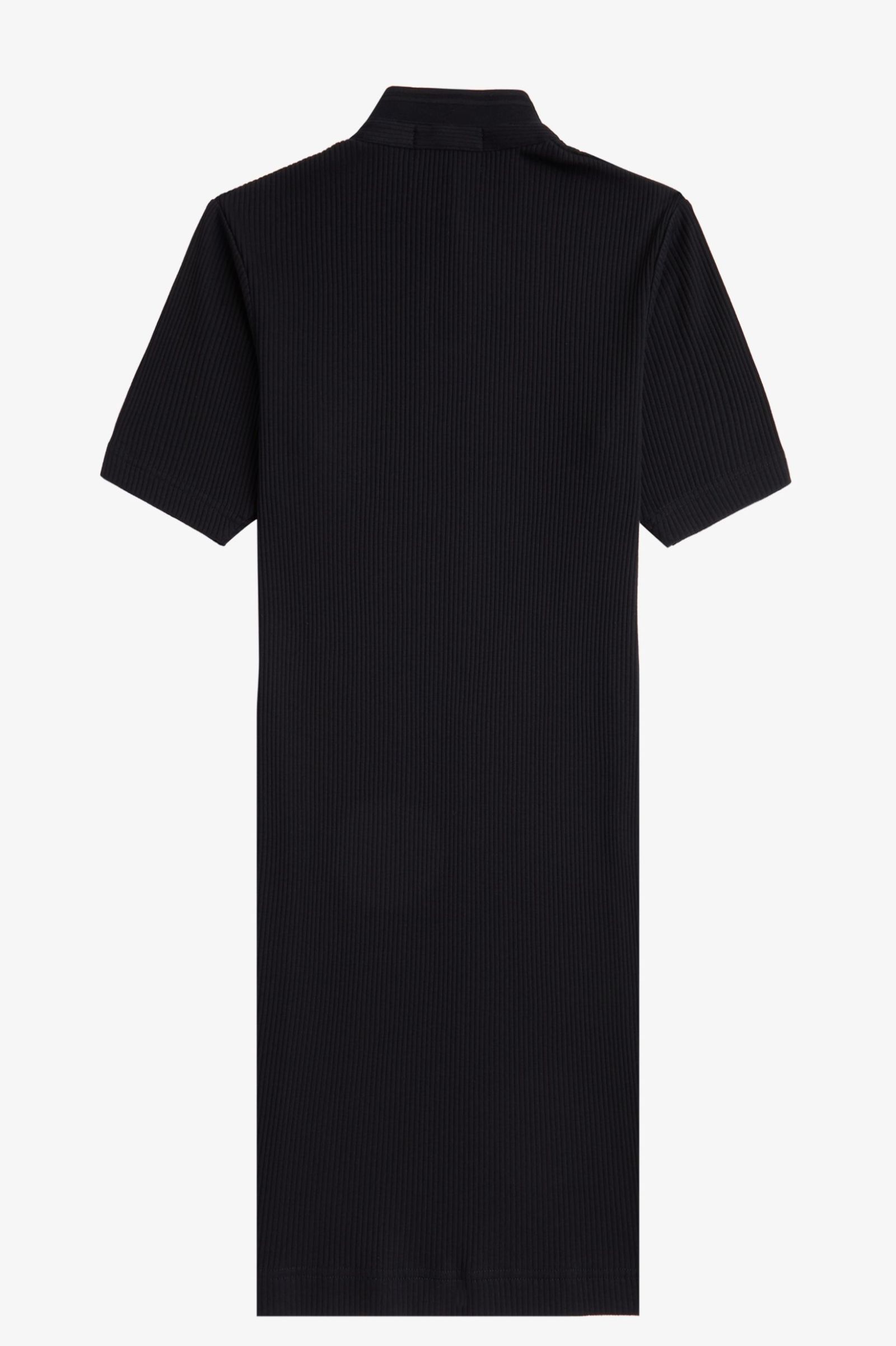 Fred Perry Ribbed Polo Shirt Dress Black