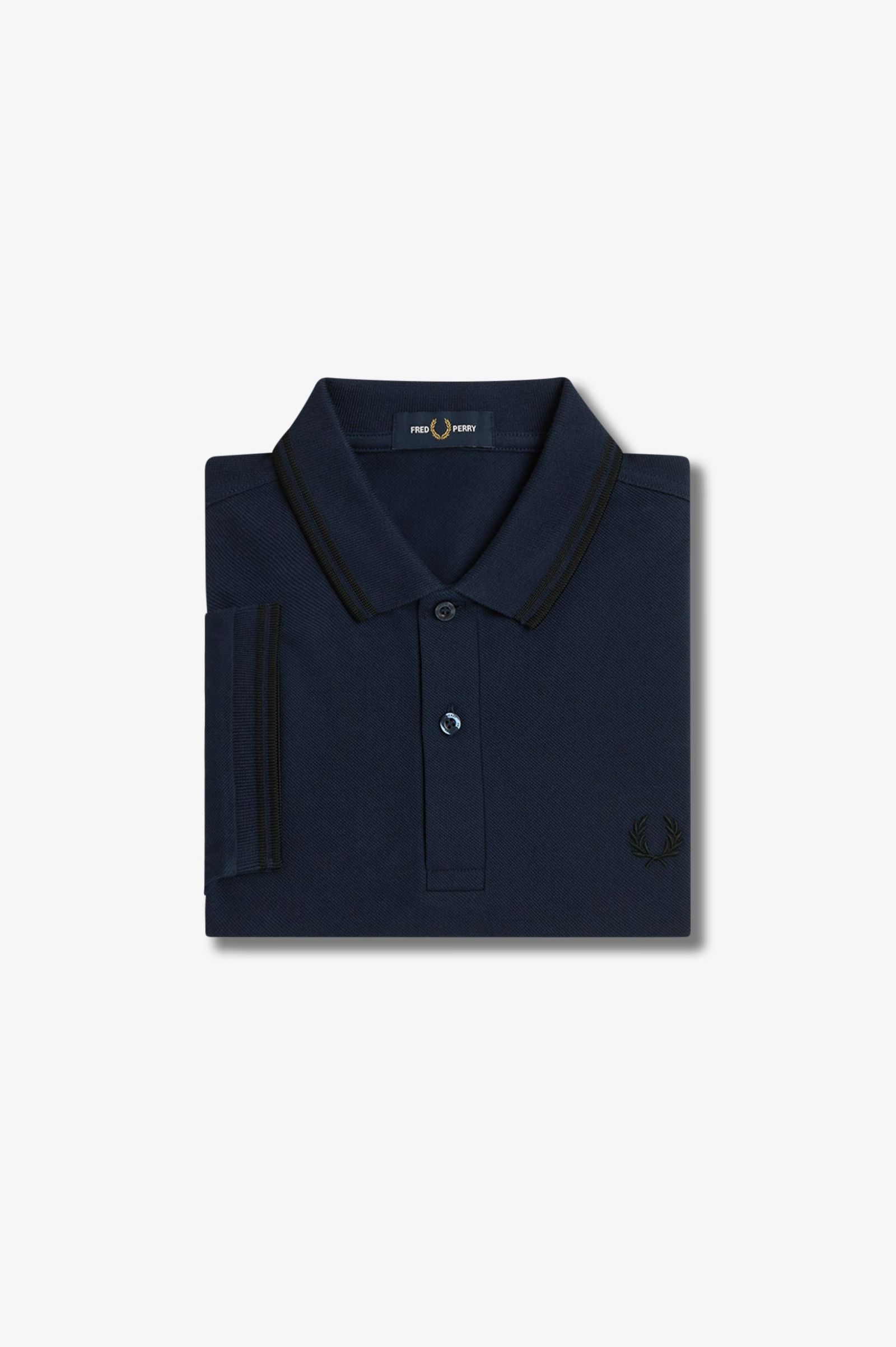 Fred Perry Twin Tipped Shirt in Dark Carbon/Black