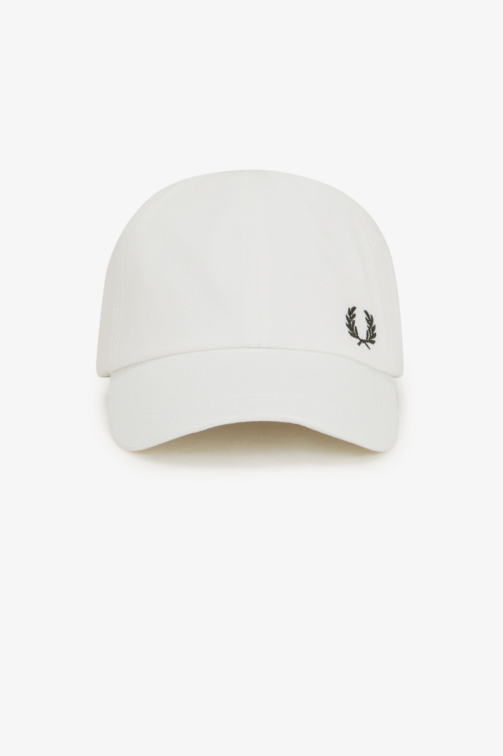 Fred Perry Pique Classic Cap in Snowwhite/Courtgreen