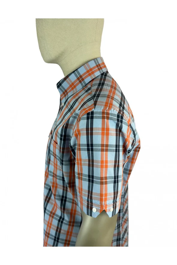 Trojan Check SS Shirt TC/1034 in Powder