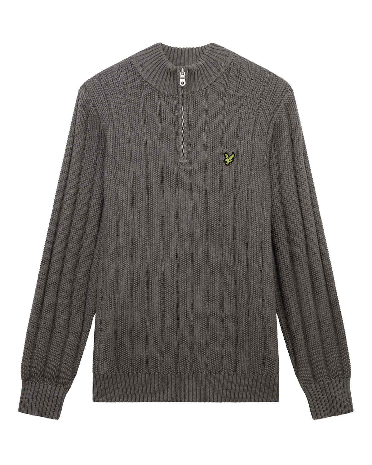 Lyle & Scott Moss Stitch 1/4 Zip Jumper in Gunmetal