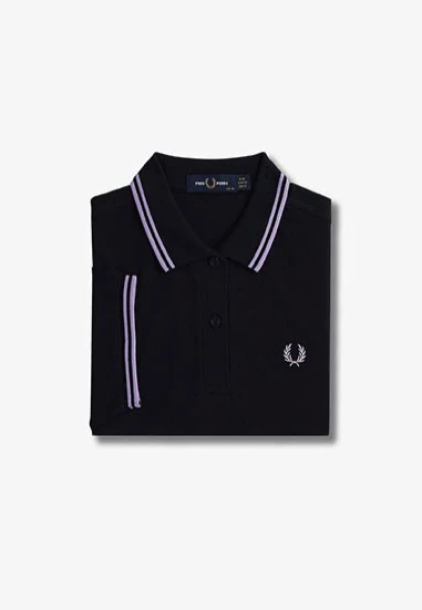 Fred Perry  Damen Polo Shirt M3600 Twin Tipped Navy/Ultra Violet