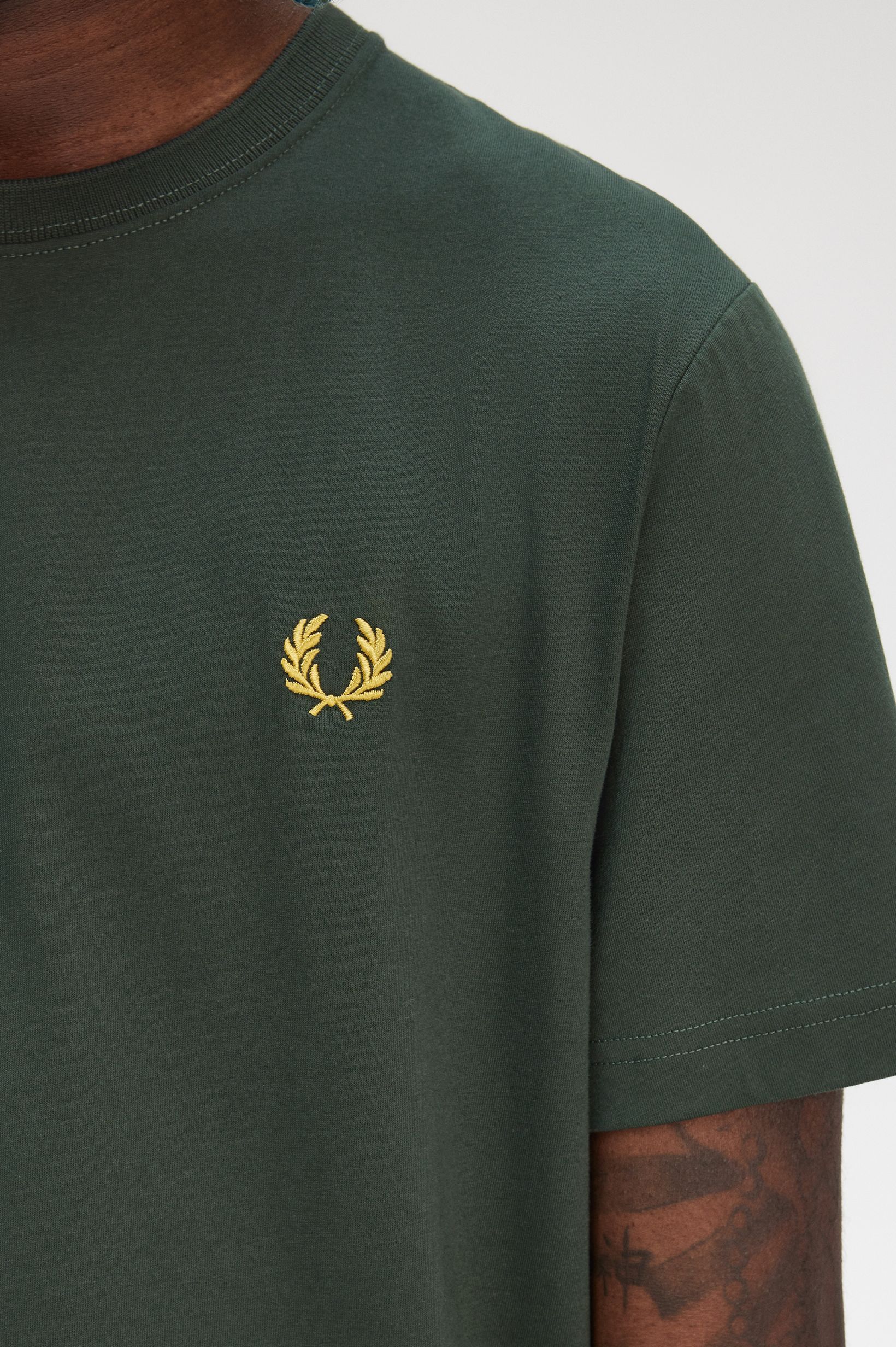 Fred Perry Crew Neck T-Shirt in Court Green 