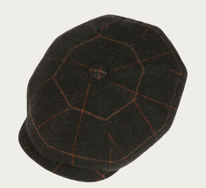 Stetson Hatteras Toscana Wool Flatcap in Braun/Schwarz