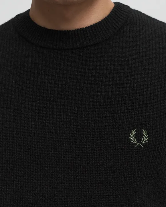 Fred Perry Lambswool Jumper in Black