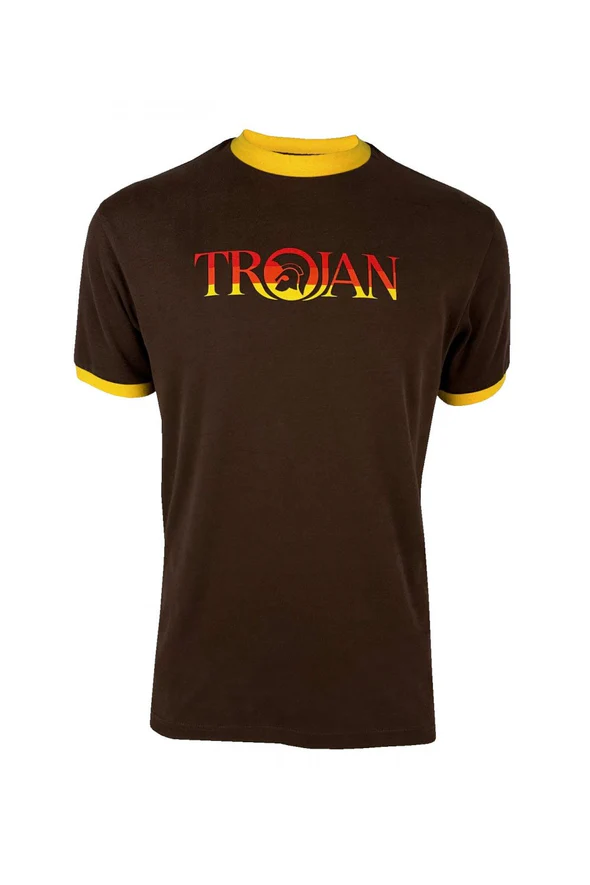 Trojan Ringer T-Shirt in Chocolate