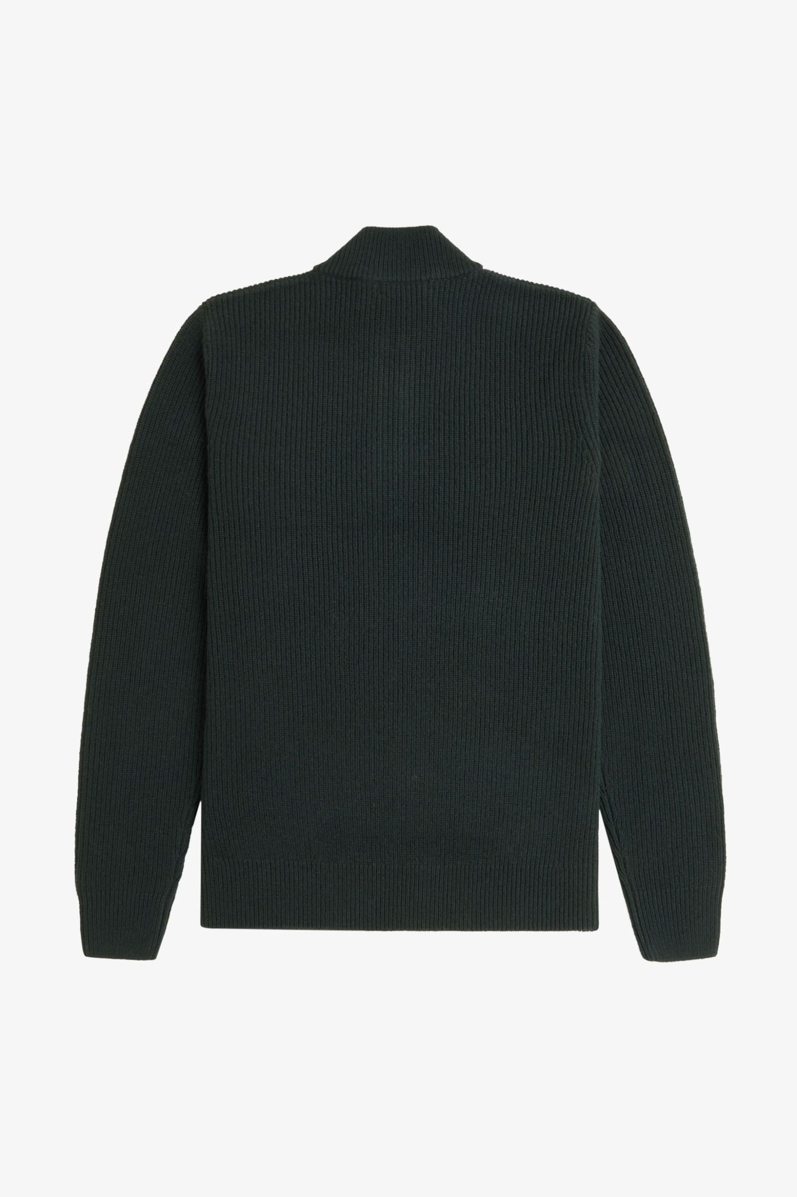 Fred Perry Textured Half-Zip Jumper in Night Green