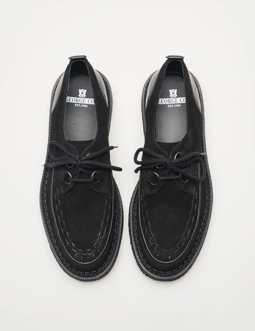 George Cox Hatton Shoe in Black Suede