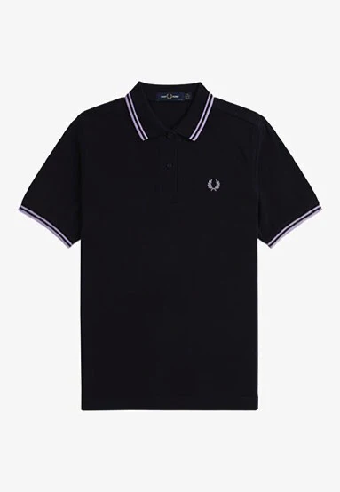 Fred Perry  Damen Polo Shirt M3600 Twin Tipped Navy/Ultra Violet