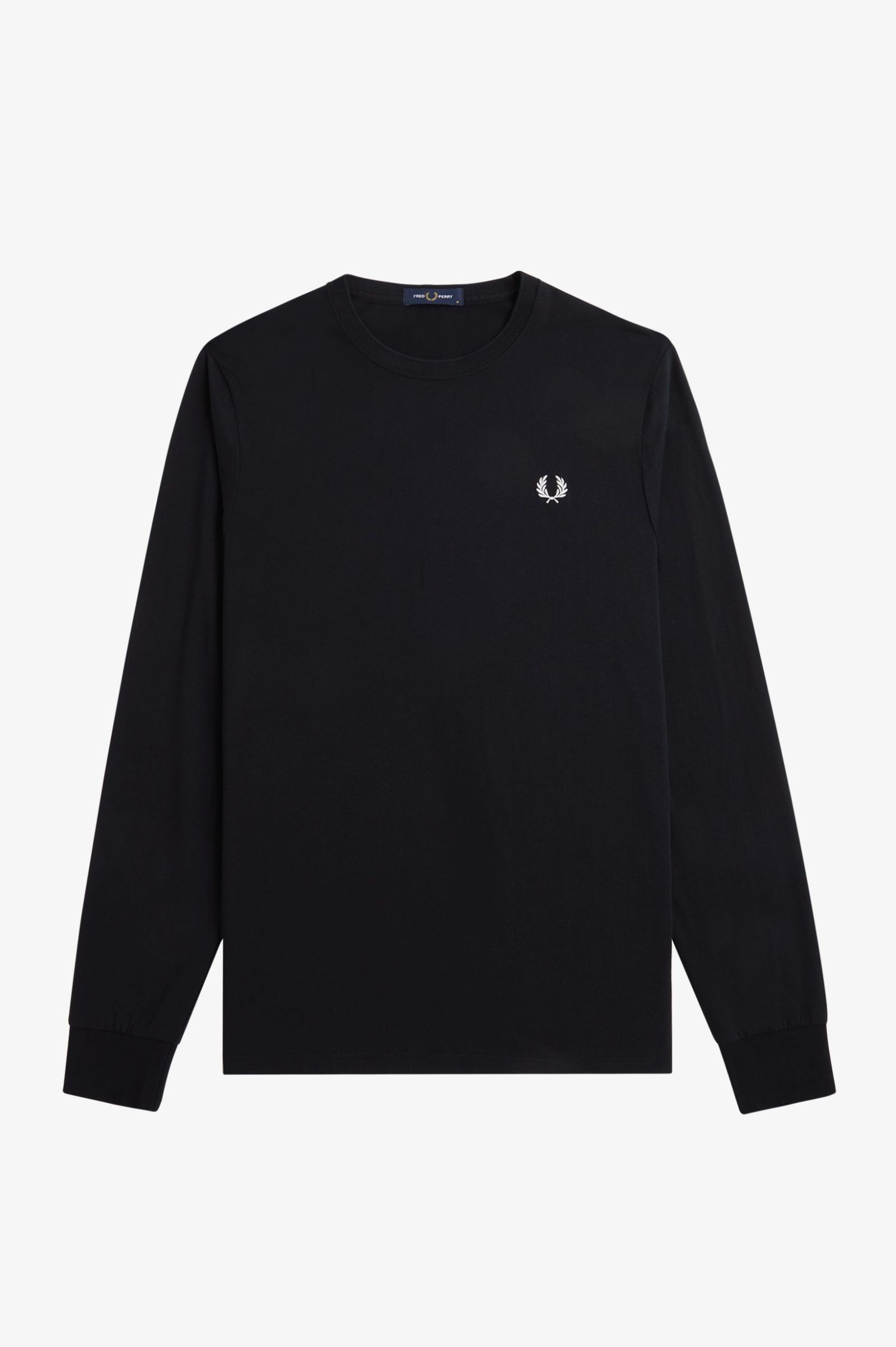 Fred Perry Long Sleeve Crew Neck T-Shirt Black