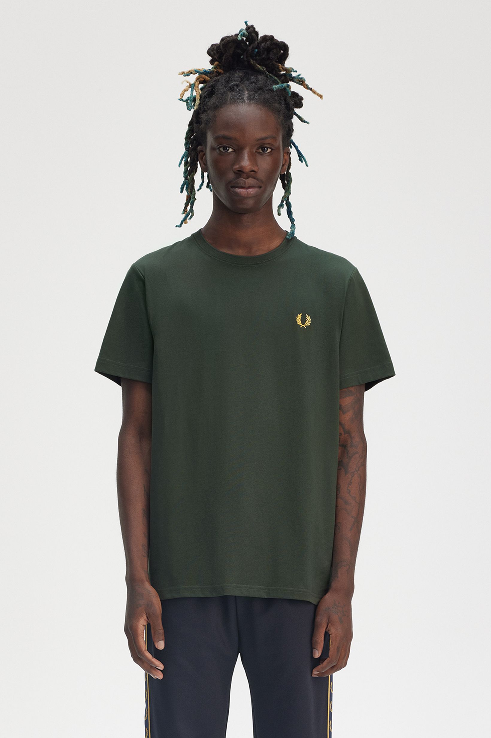 Fred Perry Crew Neck T-Shirt in Court Green 