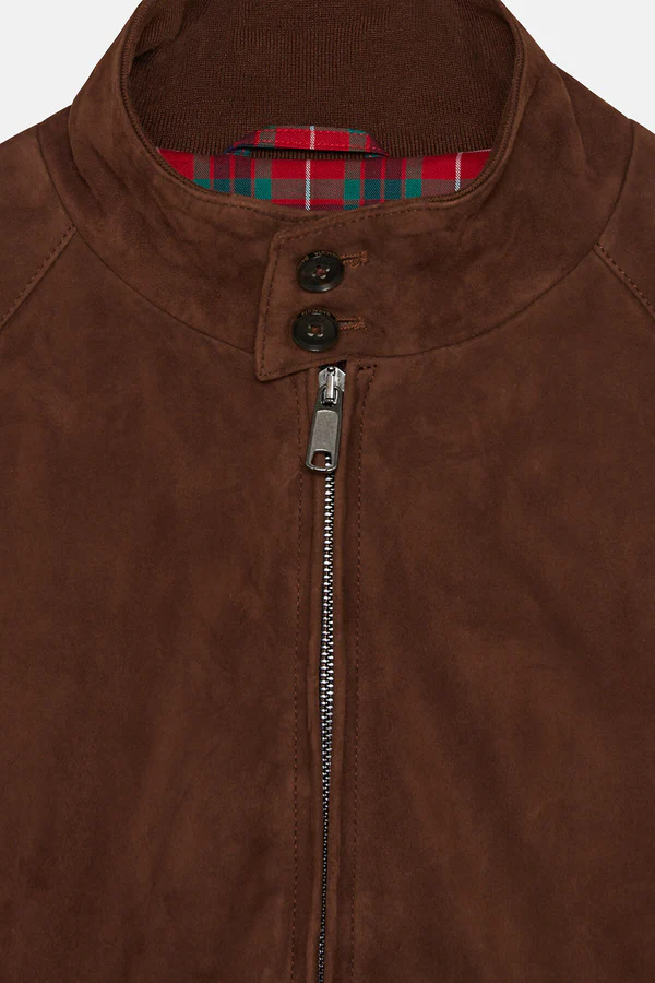 Baracuta G9 Harrington in Suede Chocolate