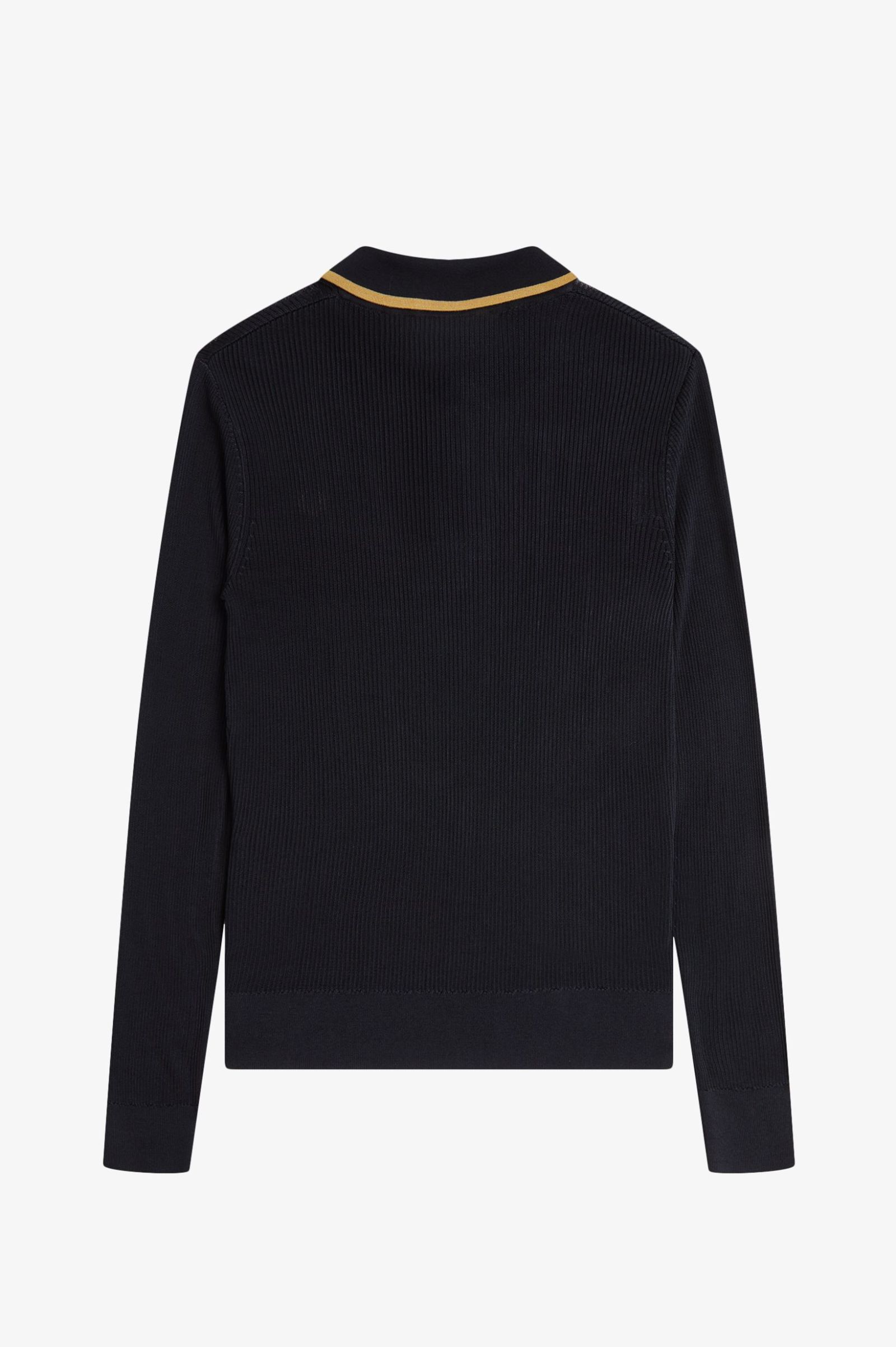 Fred Perry Ribbed Knitted Shirt in Black