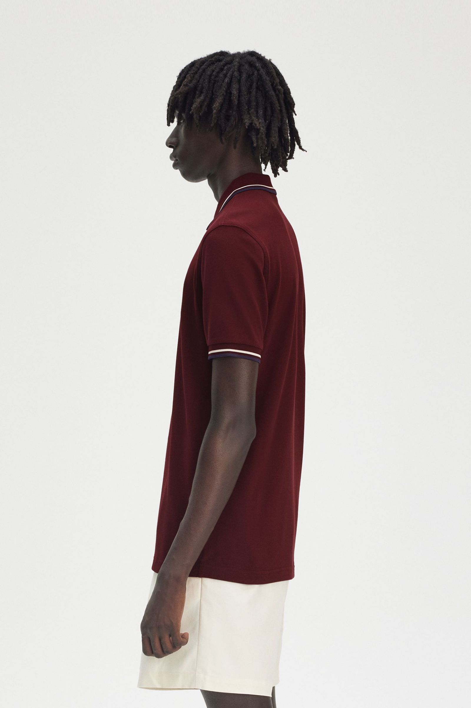 Fred Perry Twin Tipped Poloshirt M3600 Oxblood/Ecru/Tennis Blue 