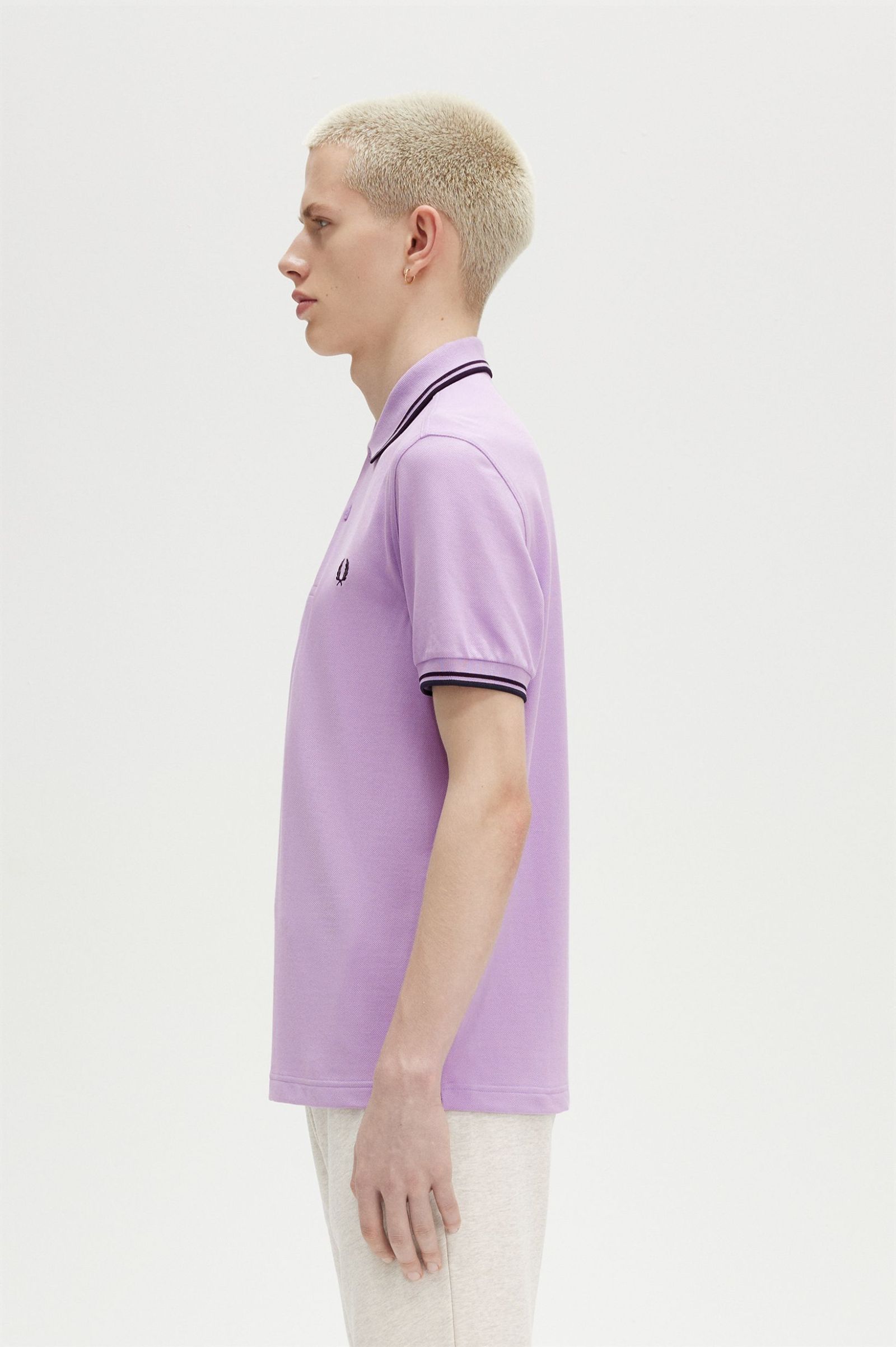 Fred Perry M3600 Twin Tipped Shirt in Ultraviolet / Navy / Navy