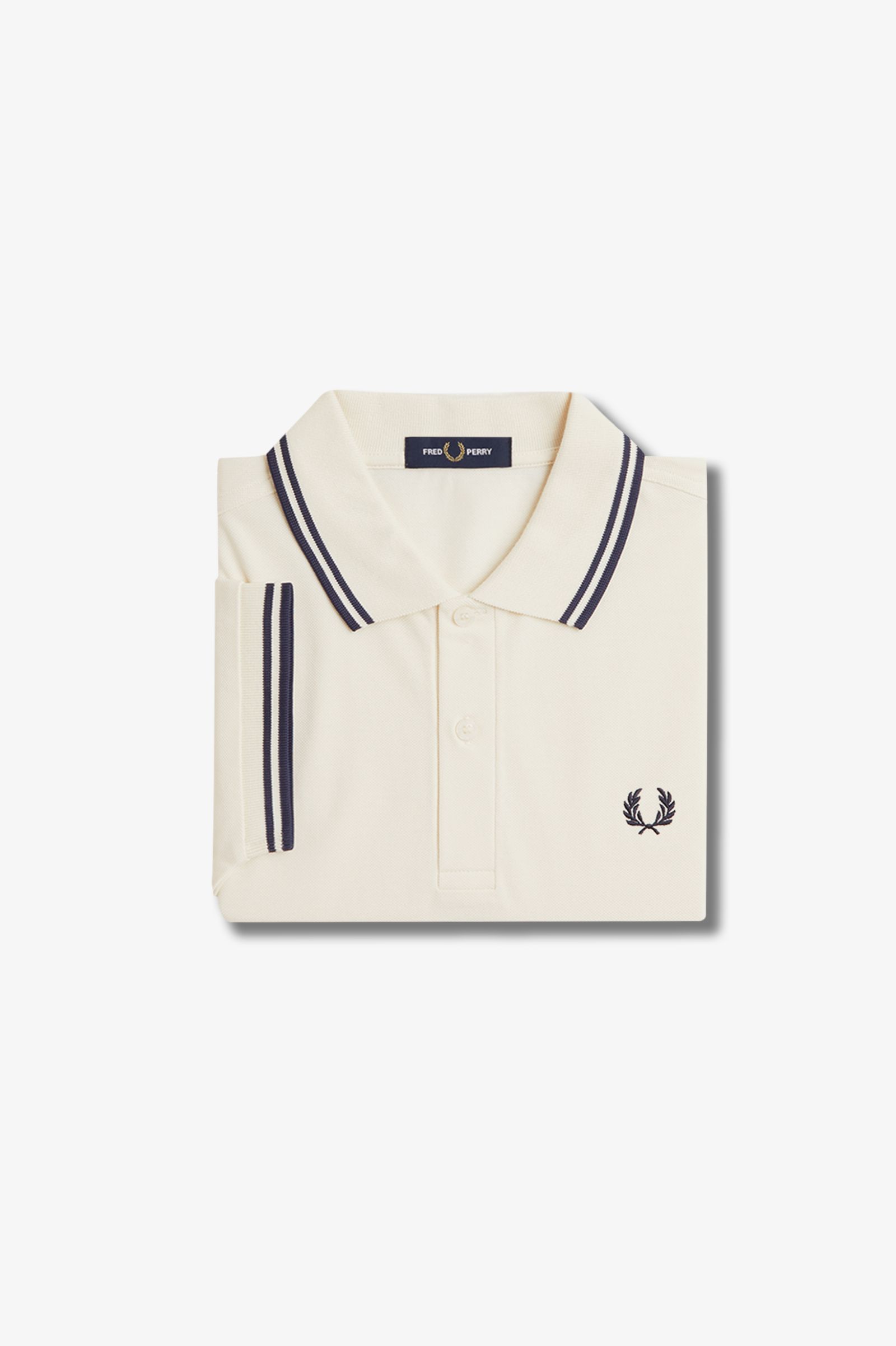 Fred Perry Twin Tipped Shirt in Ecru/Tennis Blue