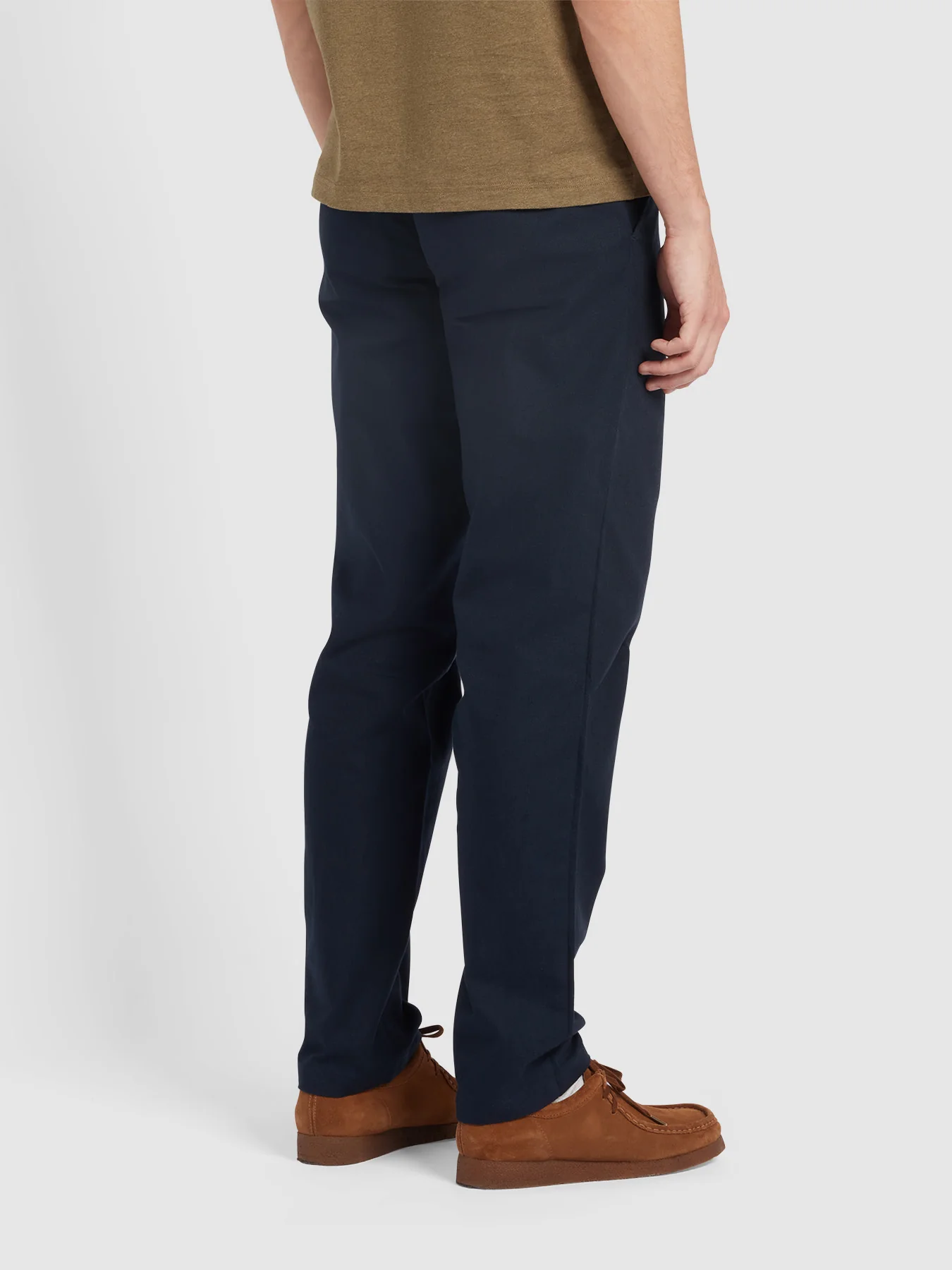 Farah Norwood Regular Fit Cotton Hopsack Trousers In True Navy