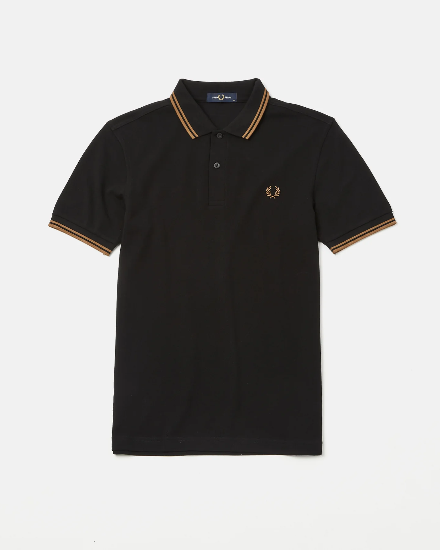 Fred Perry Twin Tipped Shirt M3600 in Black/Shaded Stone