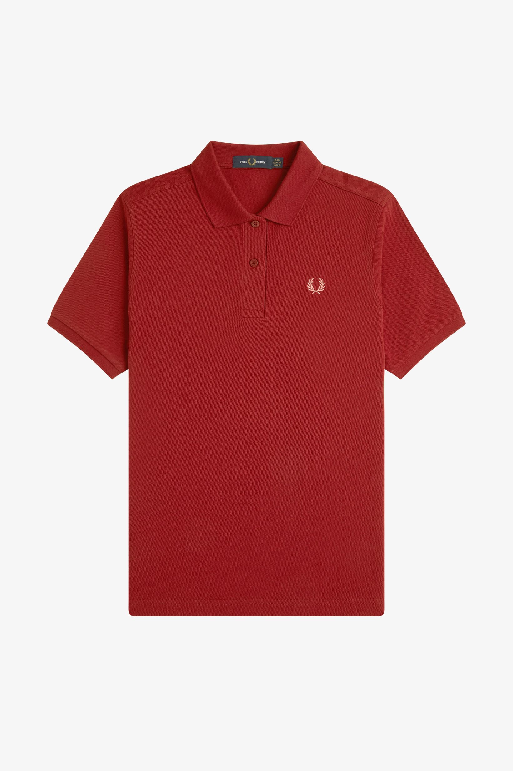 Fred Perry Damen Poloshirt in Burnet Red/Pitty Pink