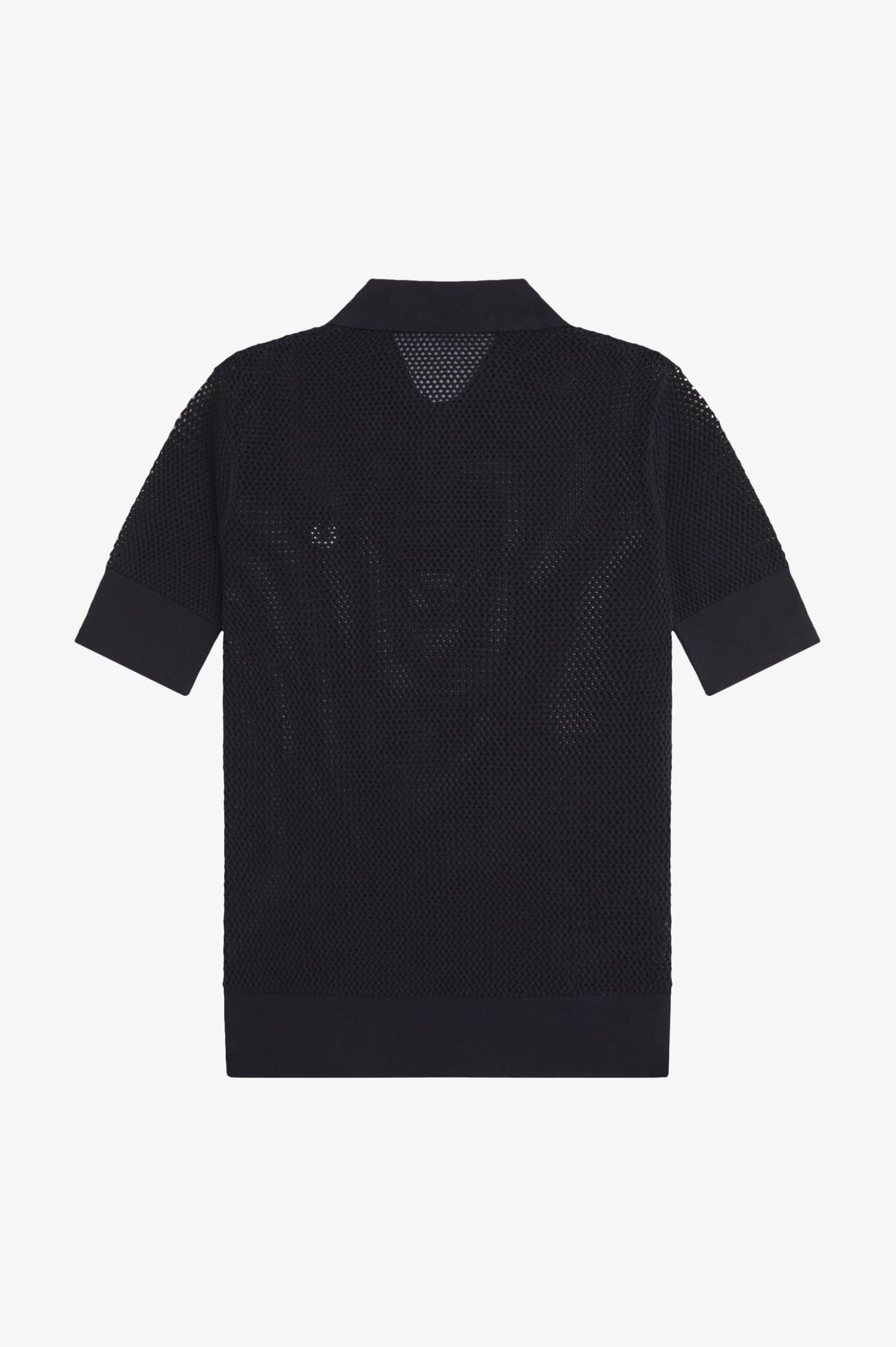 Fred Perry Open Knit Polo Shirt in Black