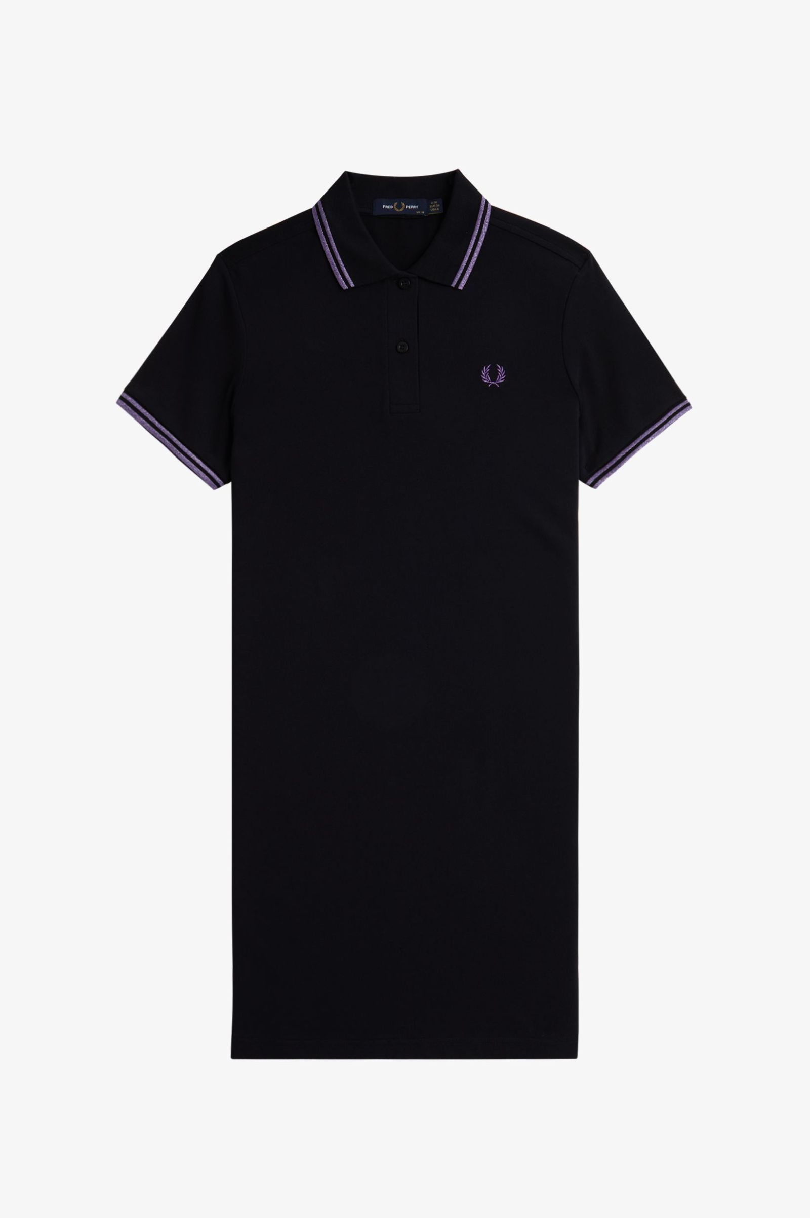 Fred Perry Twin Tipped Dress in Schwarz / Metallic-Ultraviolett / Metallic-Ultraviolett 