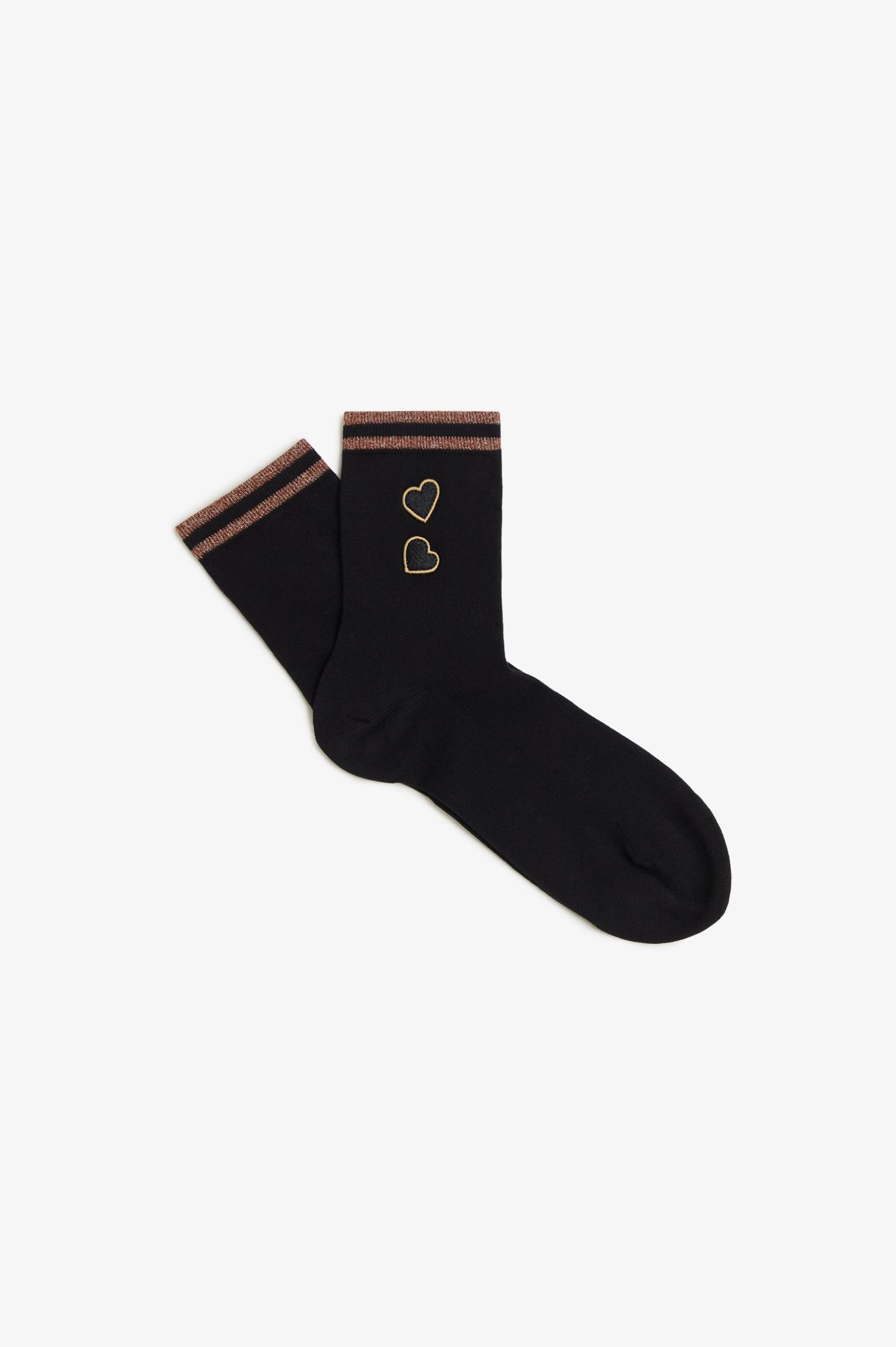 Fred Perry Amy Tipped Sock in Black/Marmalade