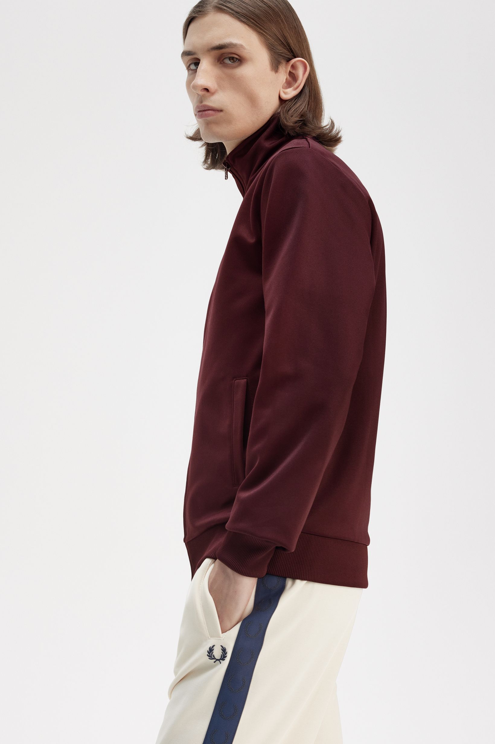 Fred Perry Track Jacket in Oxblood 