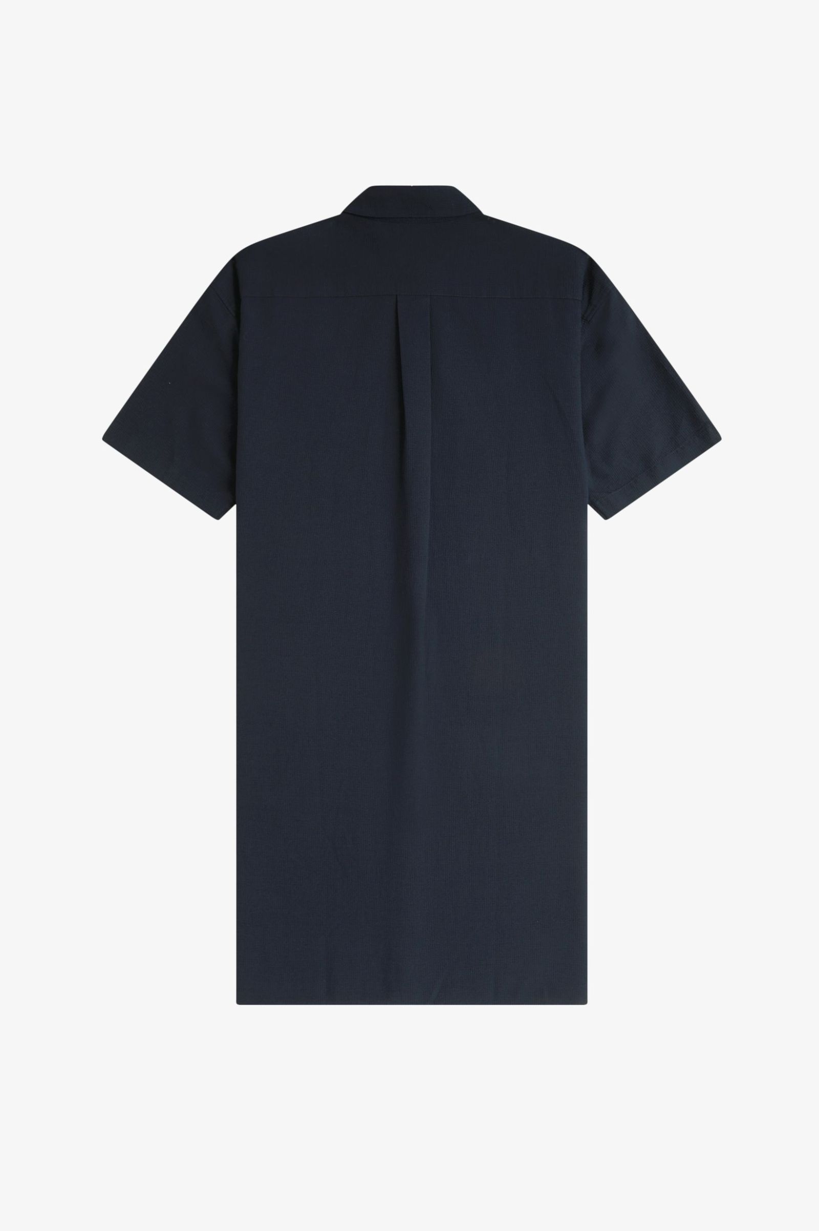 Fred Perry Seersucker Shirt Dress in Navy