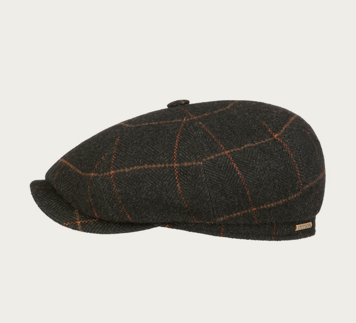 Stetson Hatteras Toscana Wool Flatcap in Braun/Schwarz