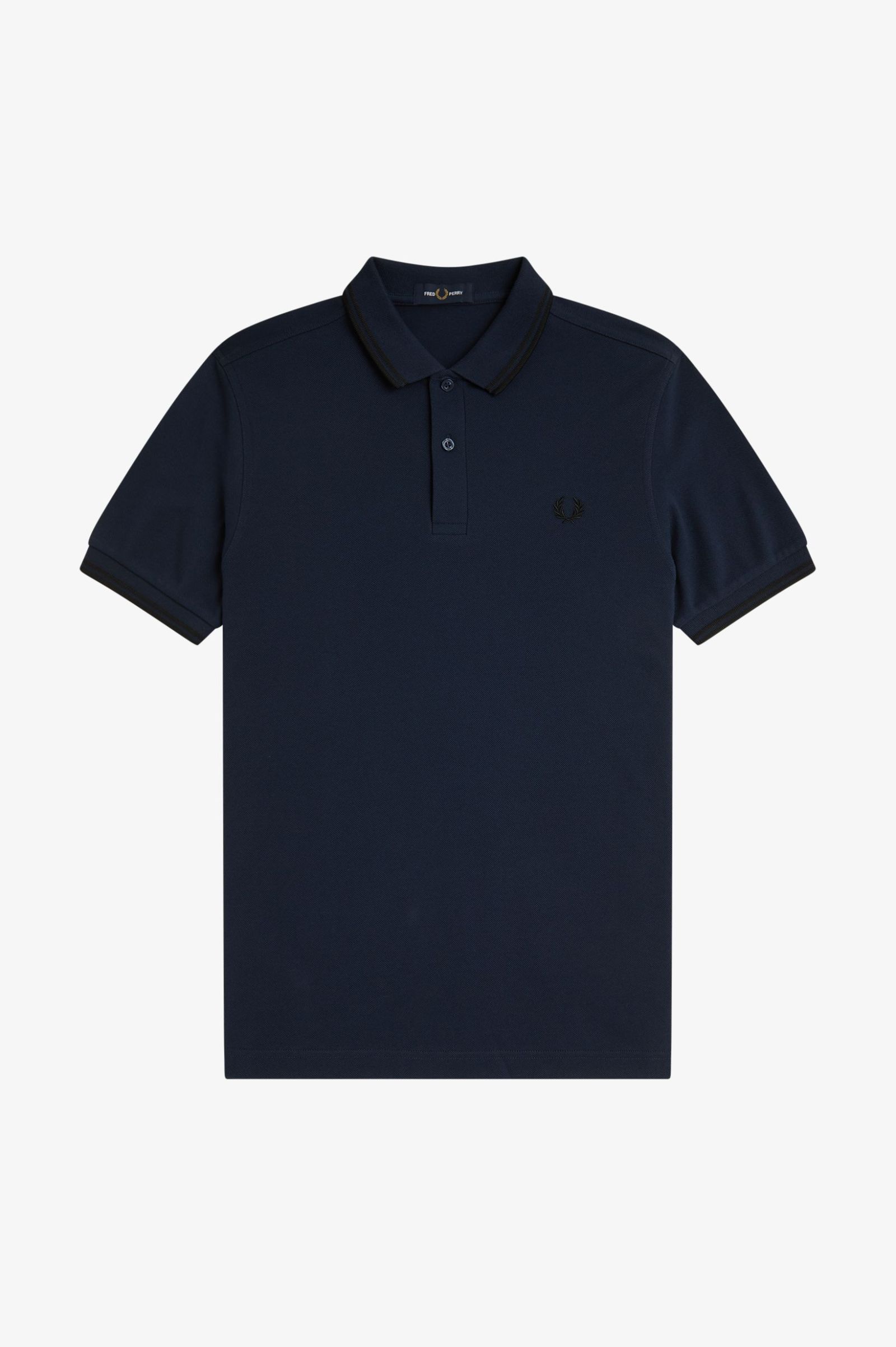 Fred Perry Twin Tipped Shirt in Dark Carbon/Black