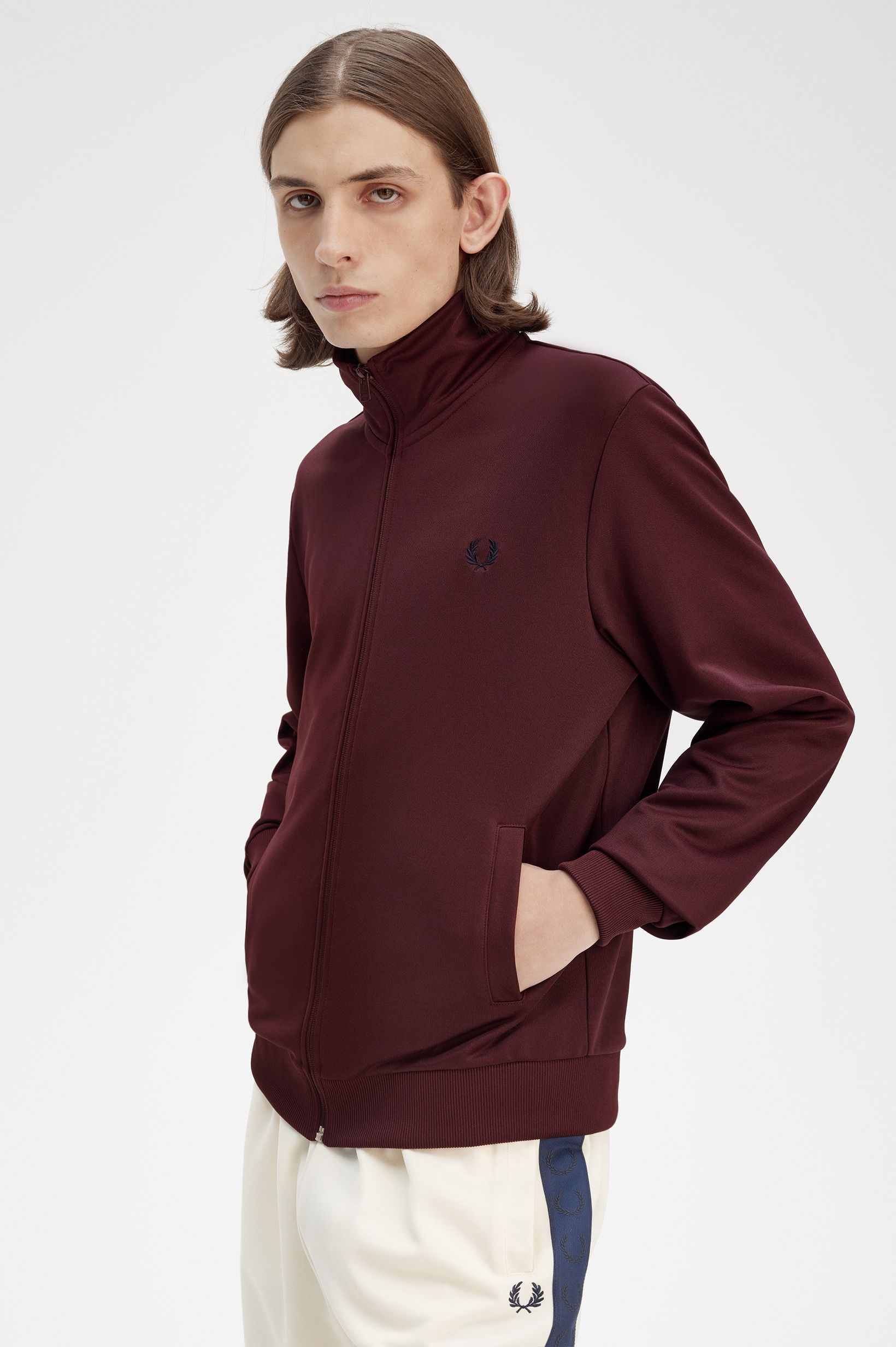 Fred Perry Track Jacket in Oxblood 