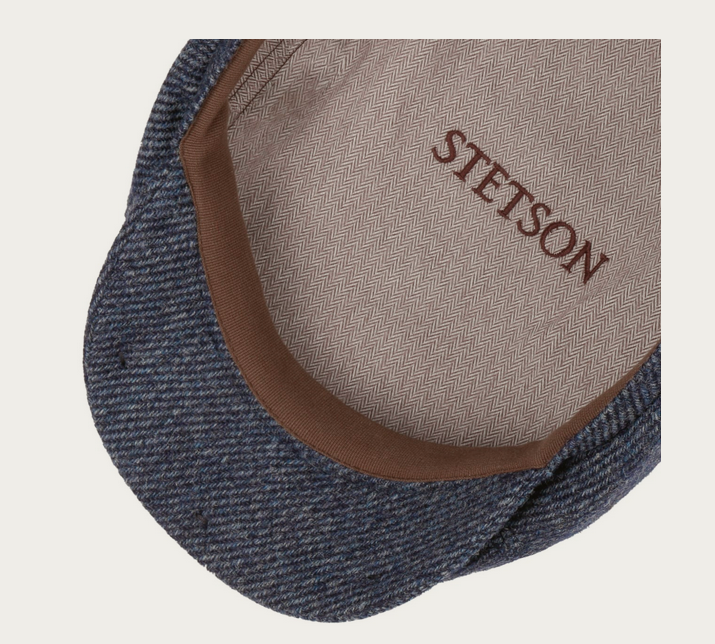 Stetson Bendavoa Wool 6 Panel Flatcap in Blau