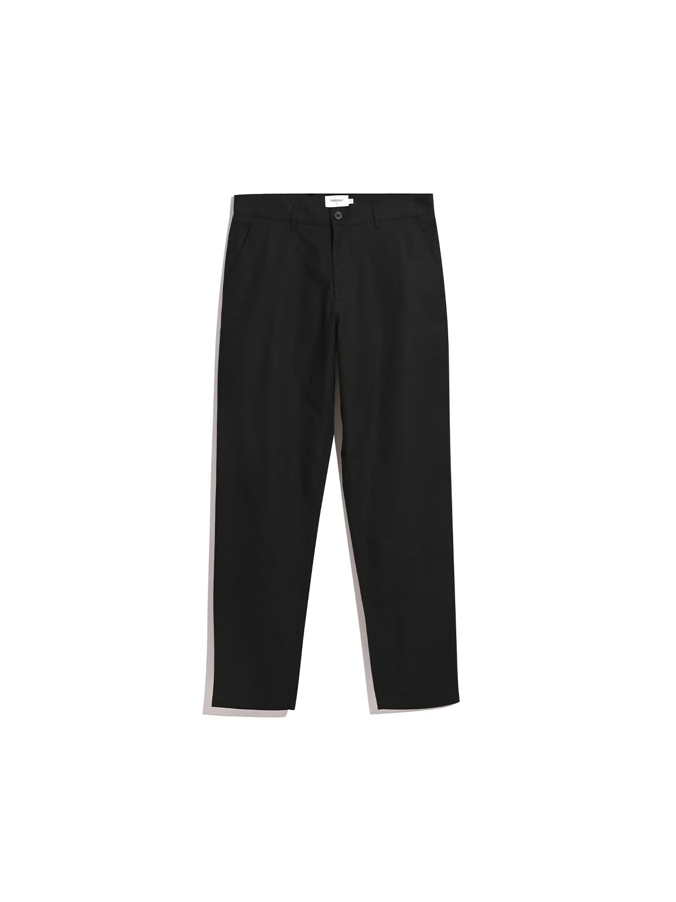 Farah Norwood Regular Fit Cotton Hopsack Trousers In Black  