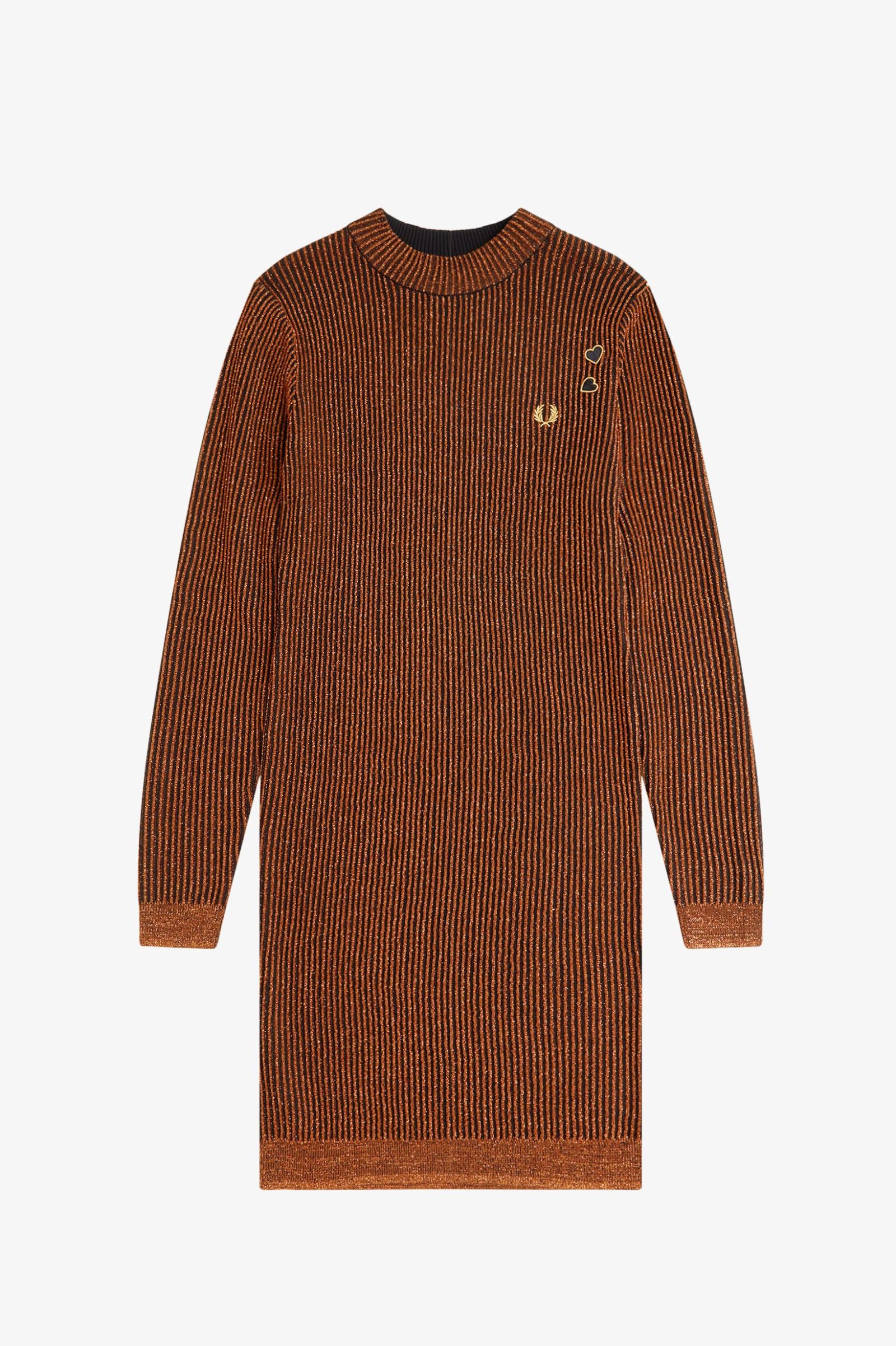 Fred Perry Amy Winehouse Mock Neck Dress in Marmalade