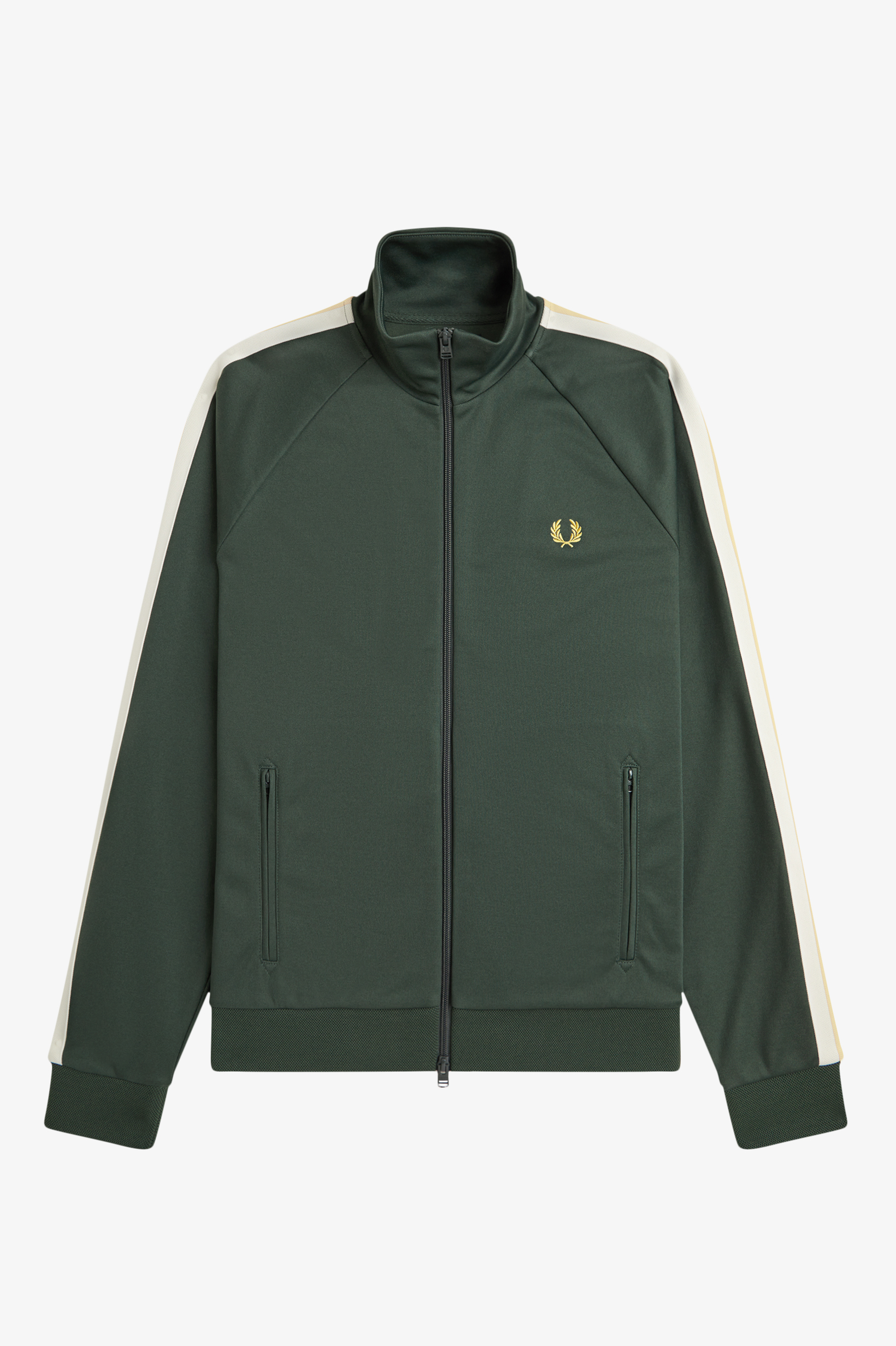 Fred Perry Two Colour Tape Track Jacket in Court Green 