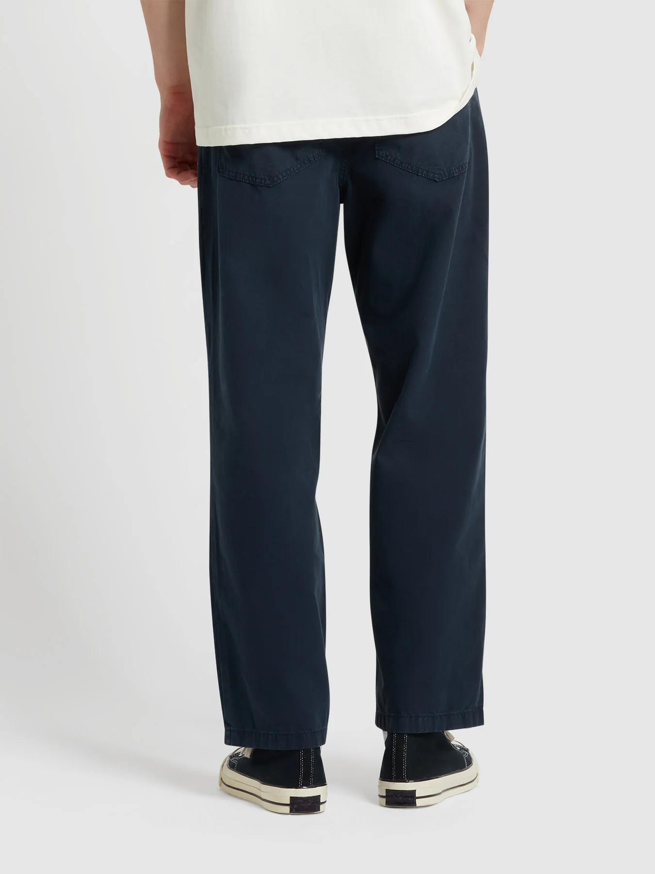 Farah Greenport Loose Fit Canvas Trousers In True Navy 