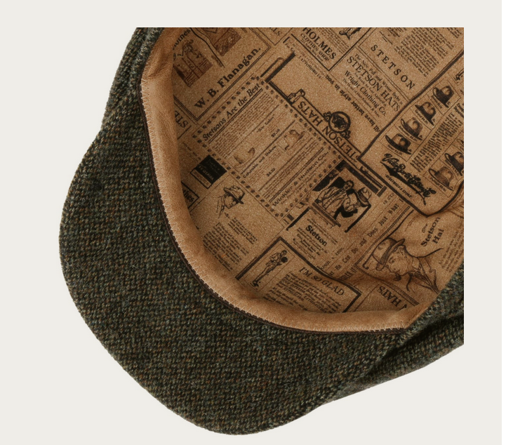 Stetson Devona Wool Flatcap in Olive