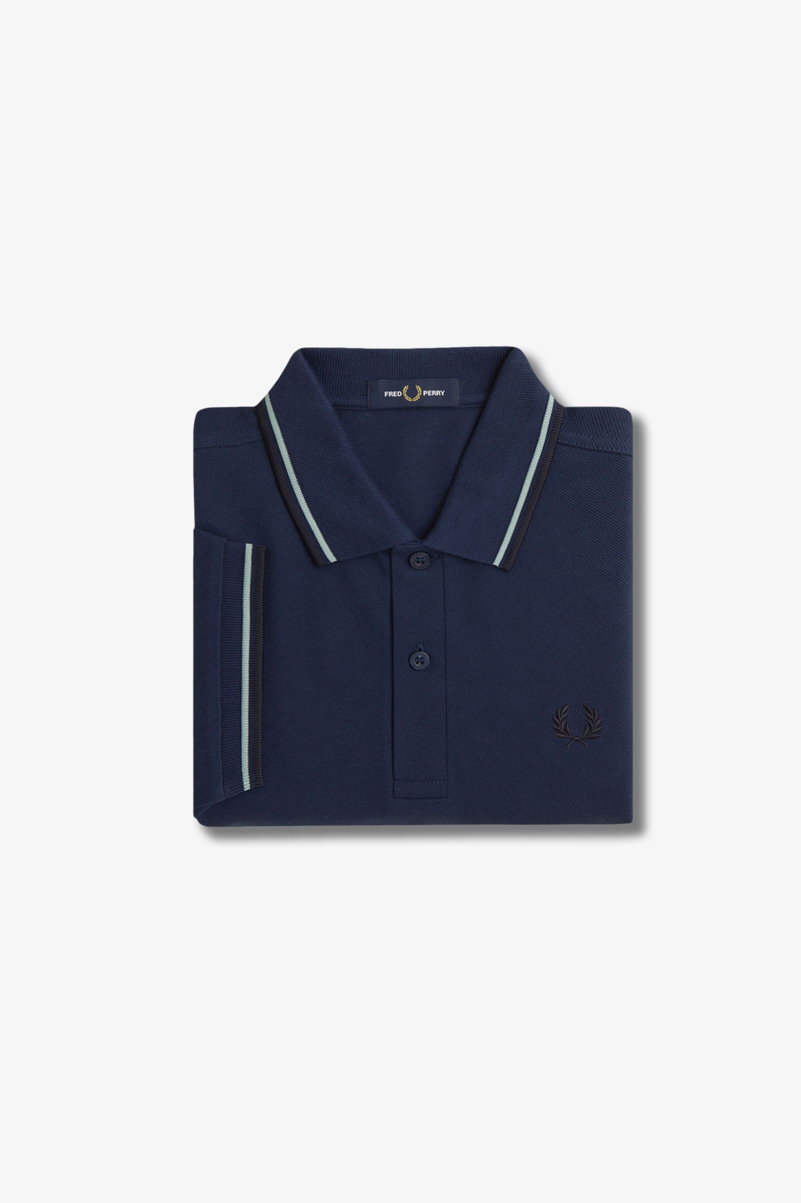 Fred Perry Twin Tipped Shirt in Tennis Blue/Silver Blue/Navy