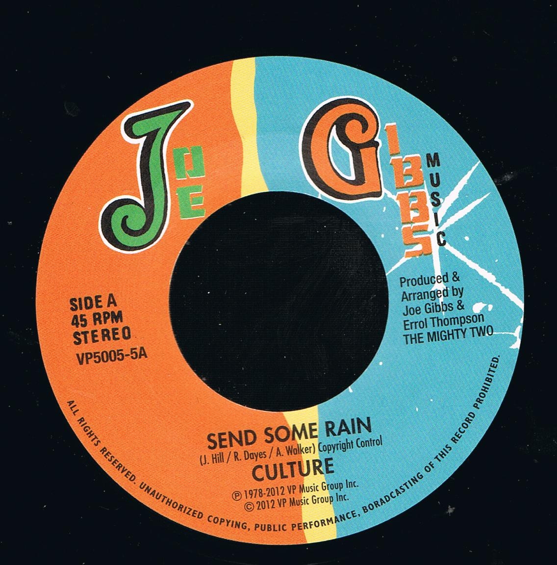 Culture - Send Some Rain / Joe Gibbs & The Professionals - Down Jamaica Way (7")