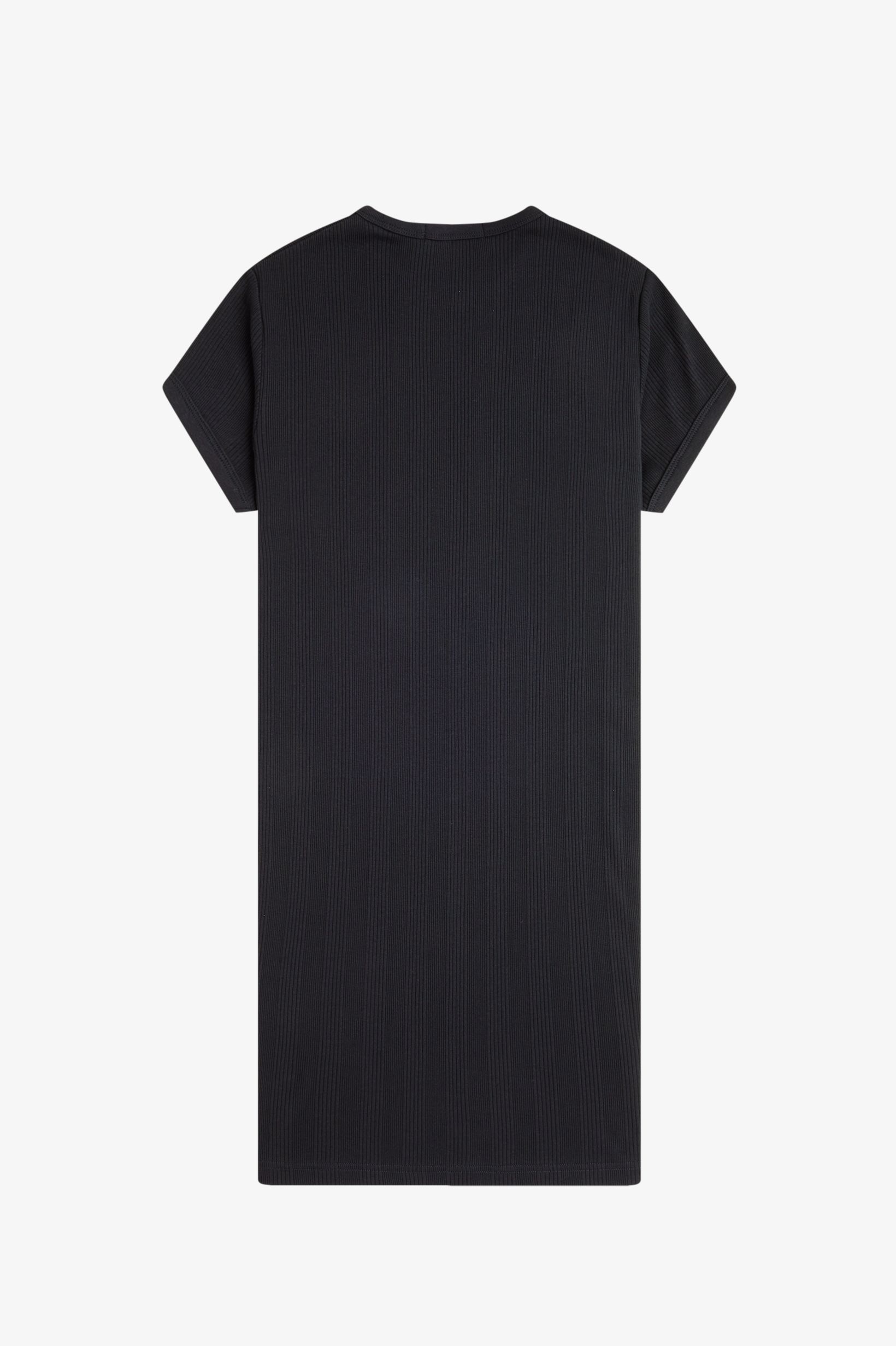 Fred Perry Ribbed T-Shirt Dress in Black