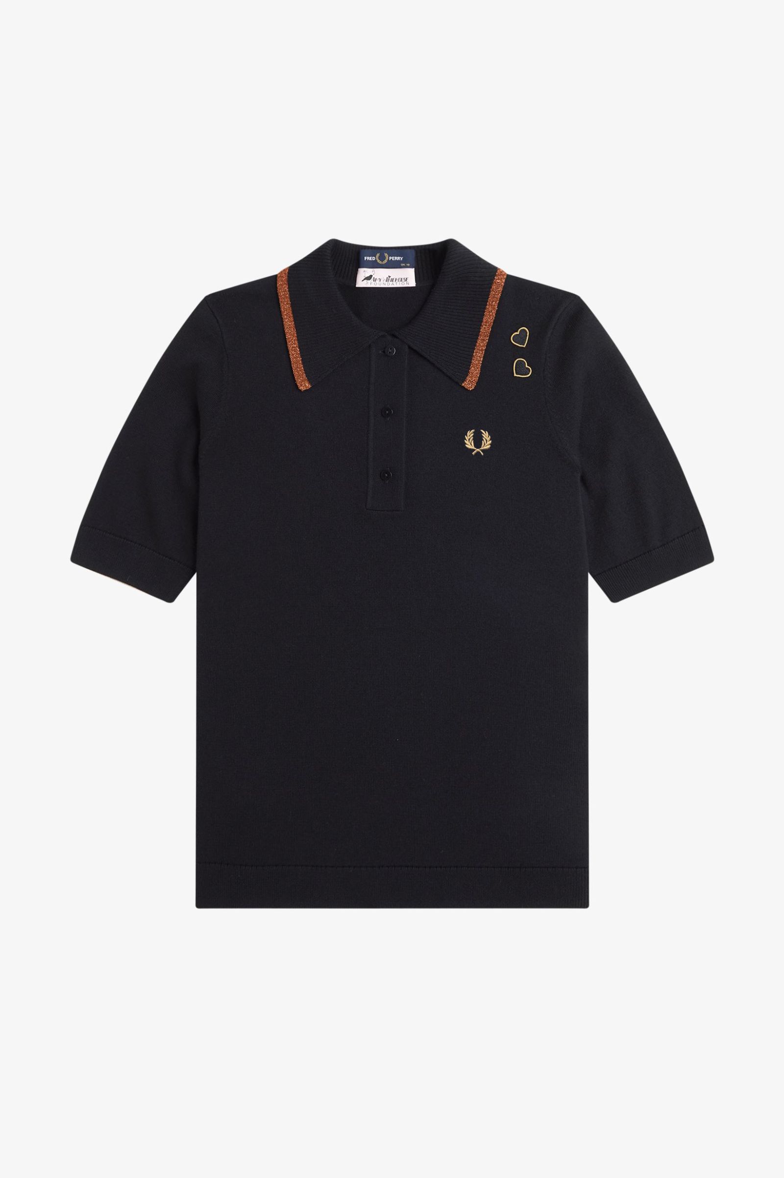 Fred Perry Metallic Knitted Shirt in Black