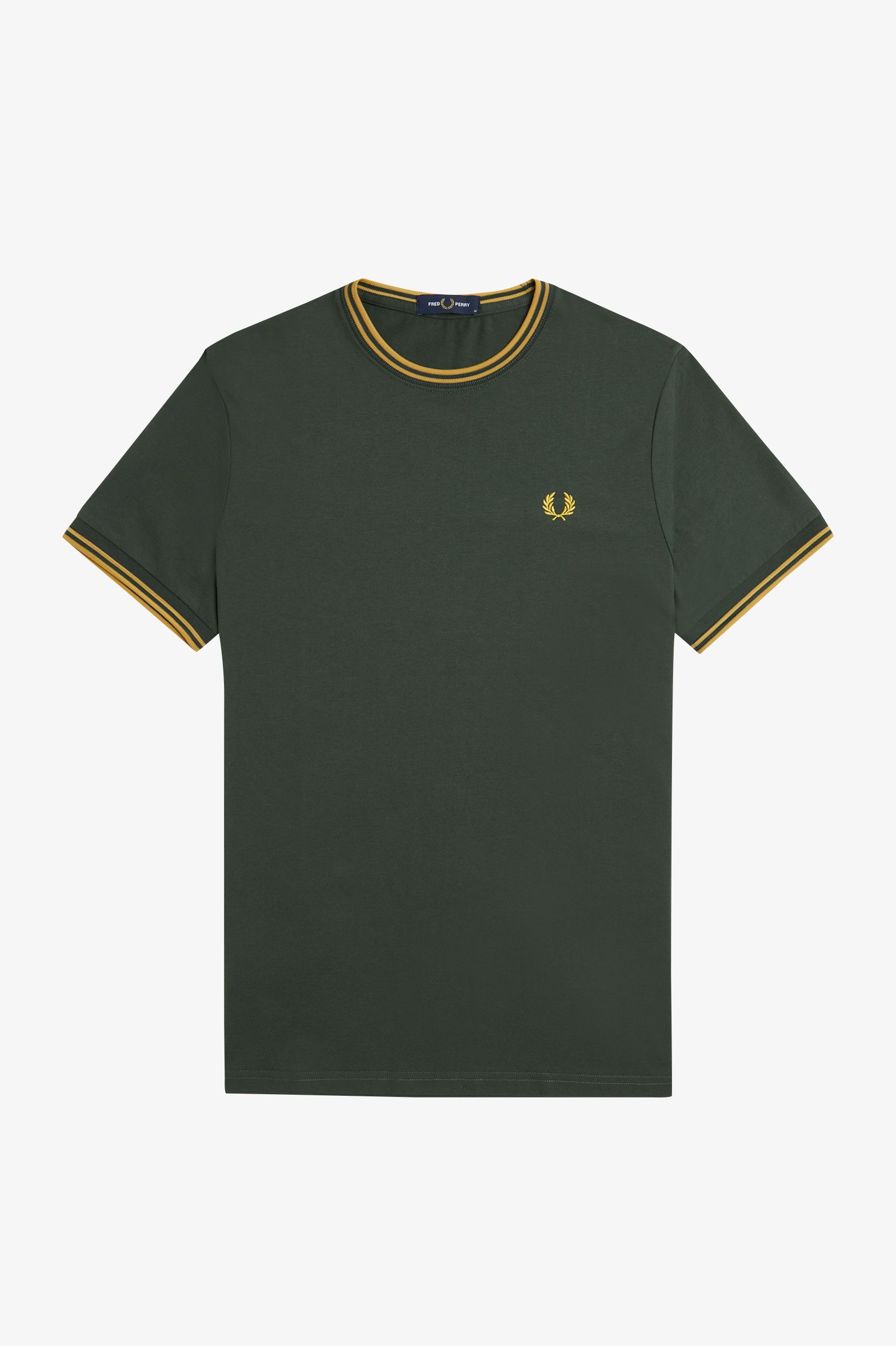 Fred Perry Twin Tipped T-Shirt in Courtgreen/Honeycomb