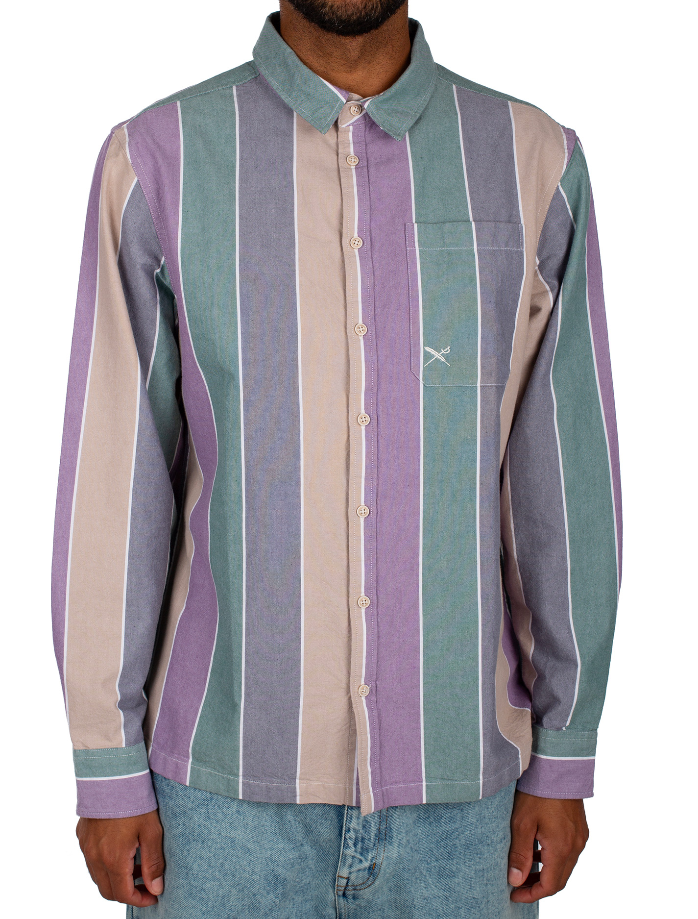 Iriedaily Samuel Stripe Shirt in P. Haze