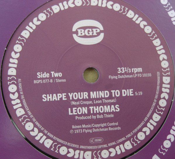 Leon Thomas – It's My Life I'm Fighting For / Shape Your Mind To Die (7") 