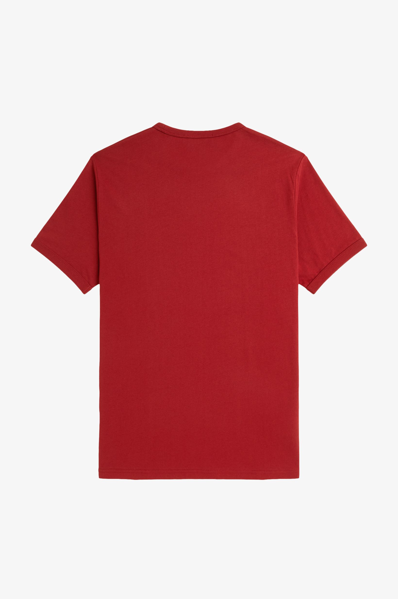 Fred Perry Ringer T-Shirt in Burnt Red 