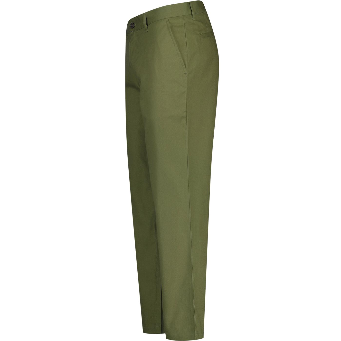 Farah Herrenhose Norwood Hopsack in Olive Green